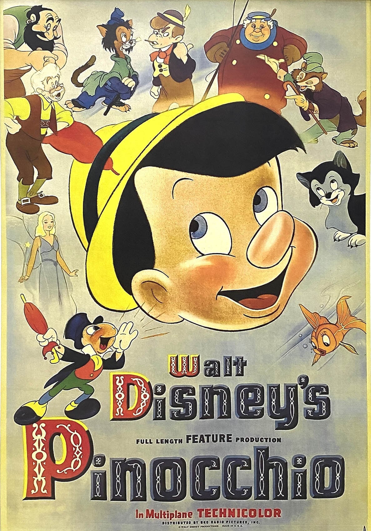 ディズニー テーマパーク ポスター「ウォルト ディズニー/ピノキオ