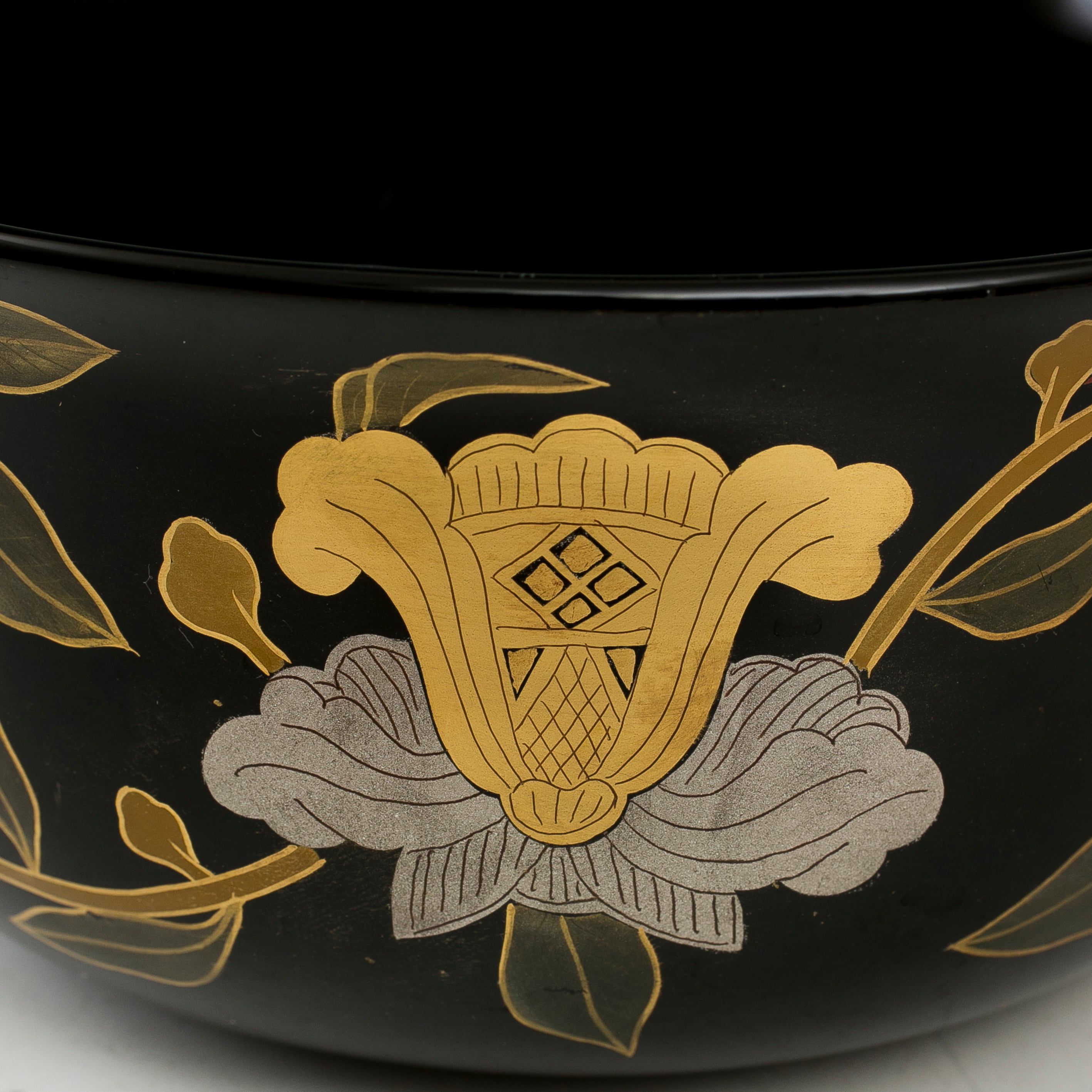 長寛写砂金袋形食籠 菓子器 八世象彦 牡丹唐草 八代西村彦兵衛 富貴