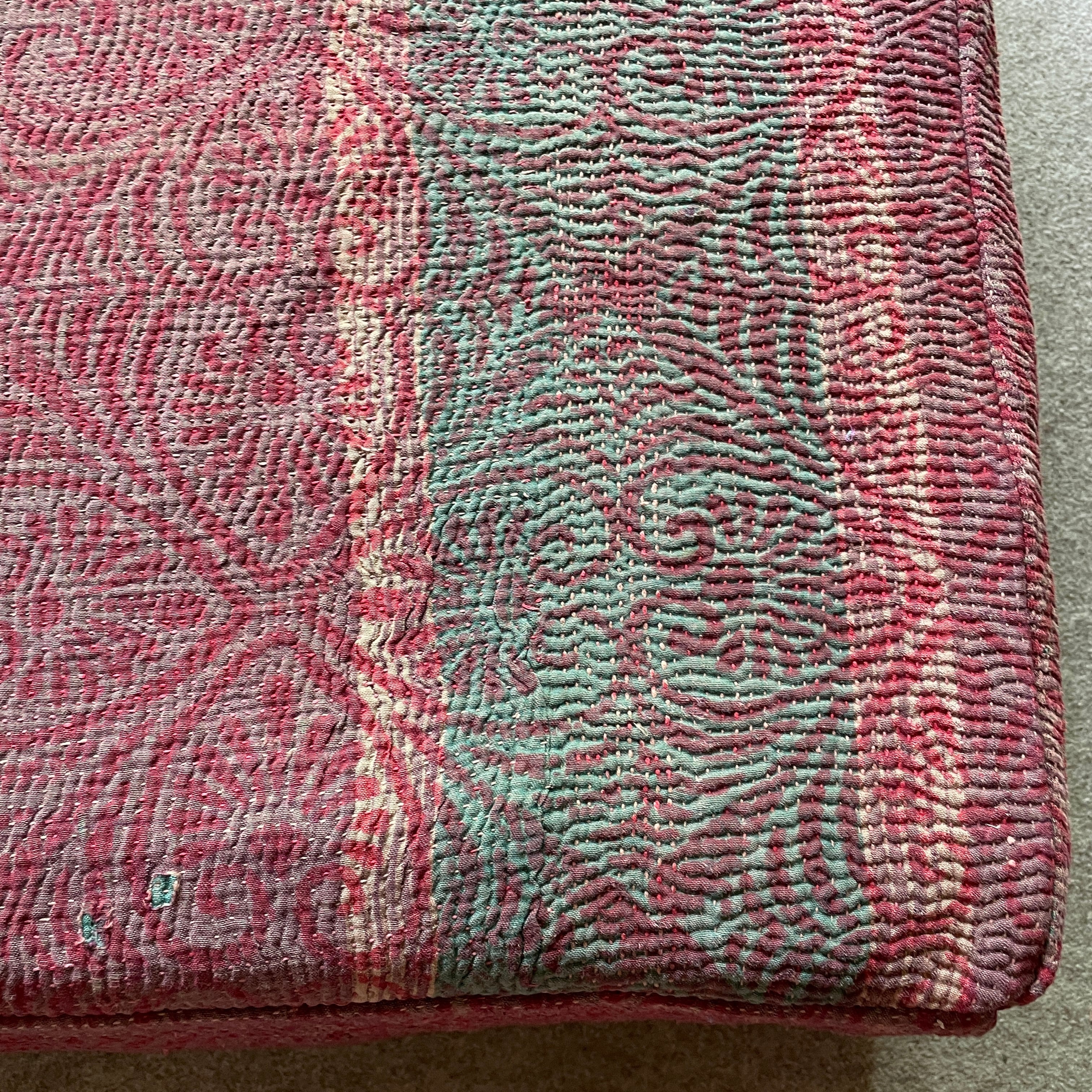 VINTAGE QUILT ヴィンテージラリーキルト カンタキルト紫ベージュ系