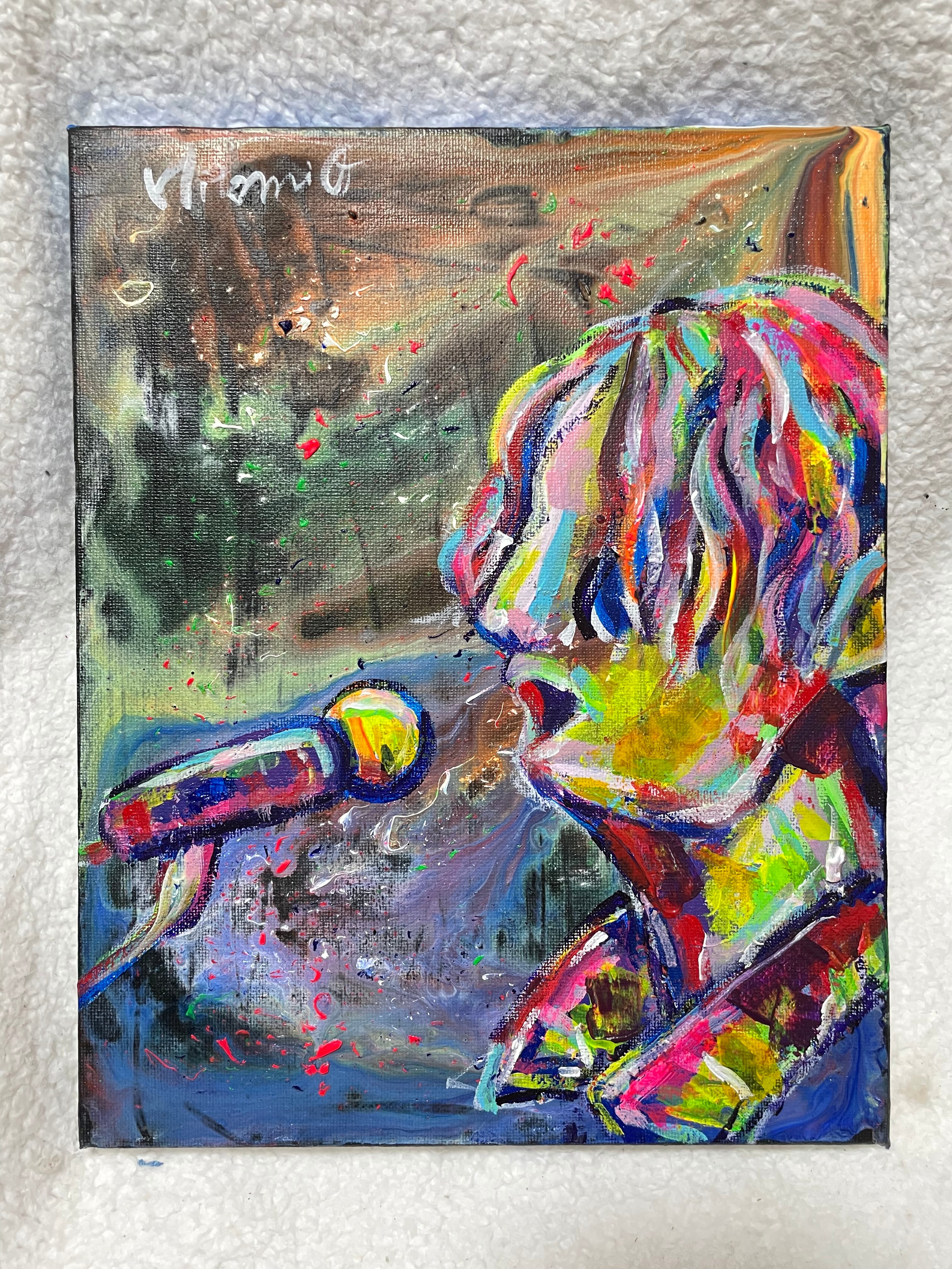 A-88/23】アクリル画 原画 絵画 現代アート キャンバス 真作 人物画