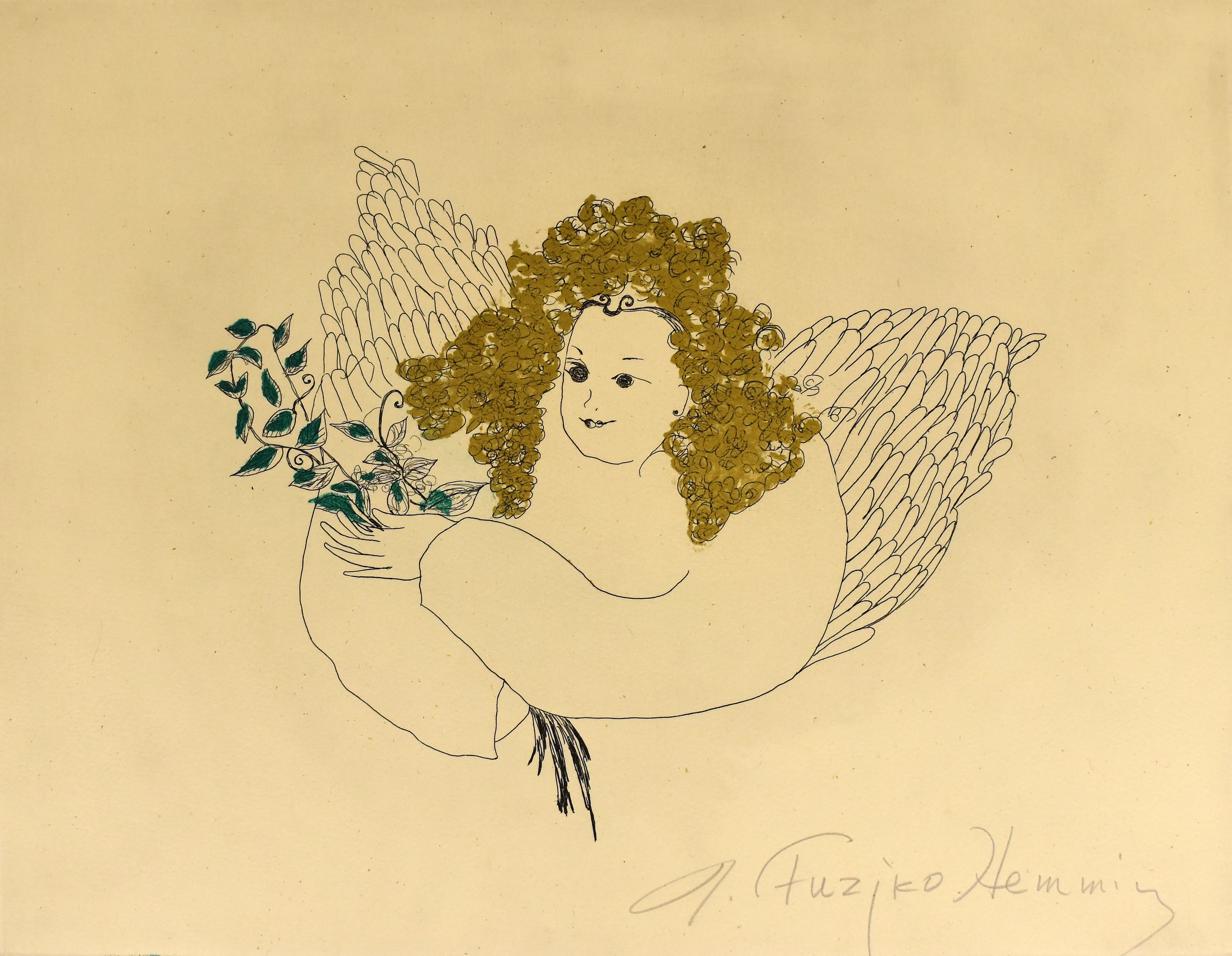 フジ子・ヘミング 〜魂のピアニスト〜 天使 銅板画 Ingrid Fuzjko