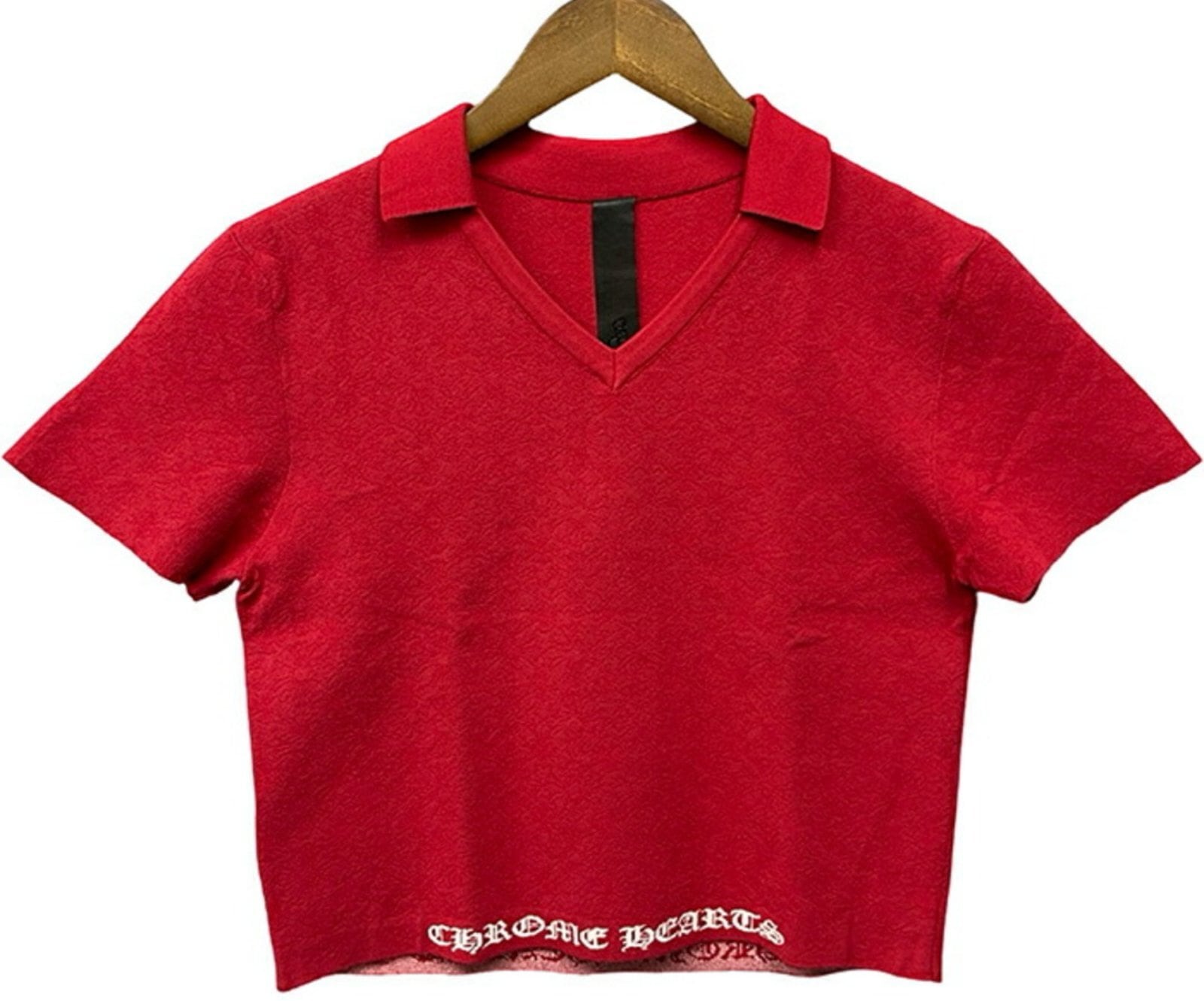 CHROME HEARTS クロムハーツ Y NOT V-neck Rayon Polo Shirt