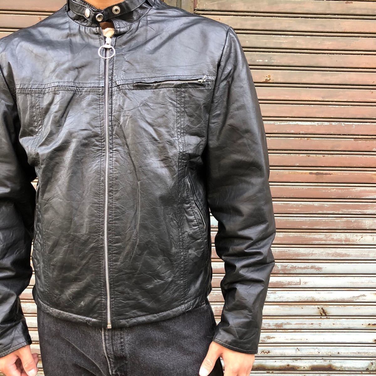 80s US シアーズ SEARS ヴィンテージ シングル ライダース レザー