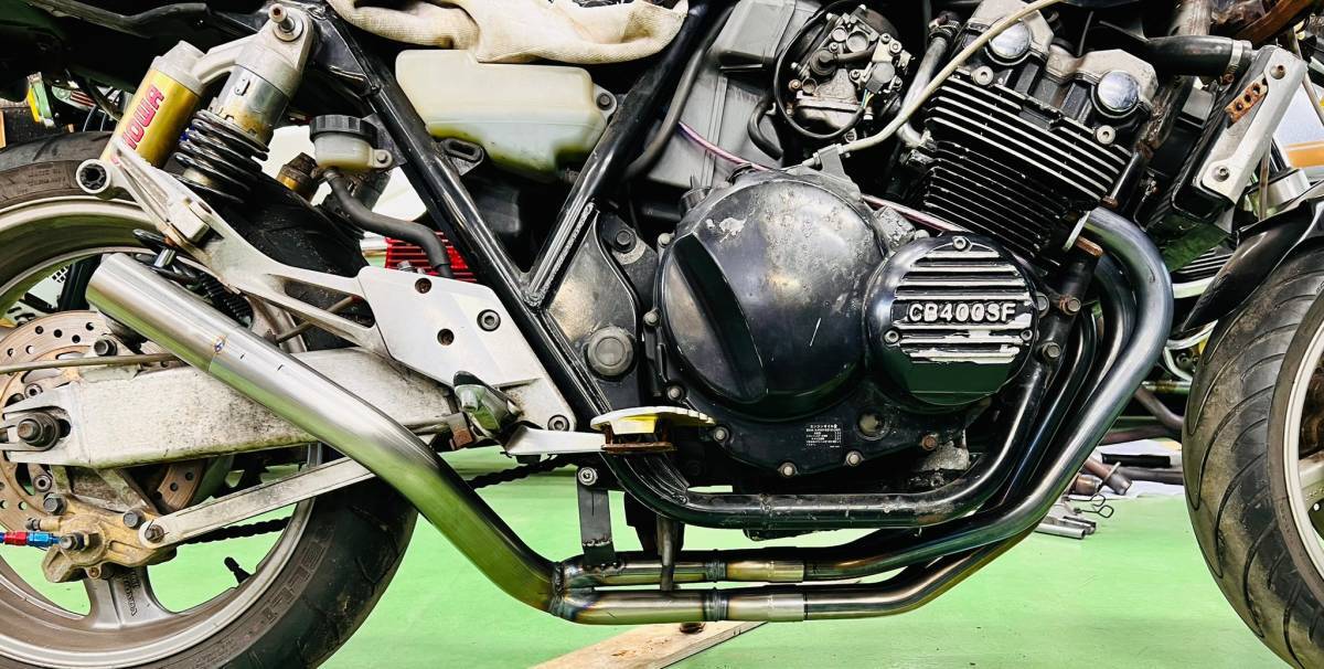 CB400SF NC39 飛燕 4-2-1 オリジナルマフラー メッキ サイレンサー