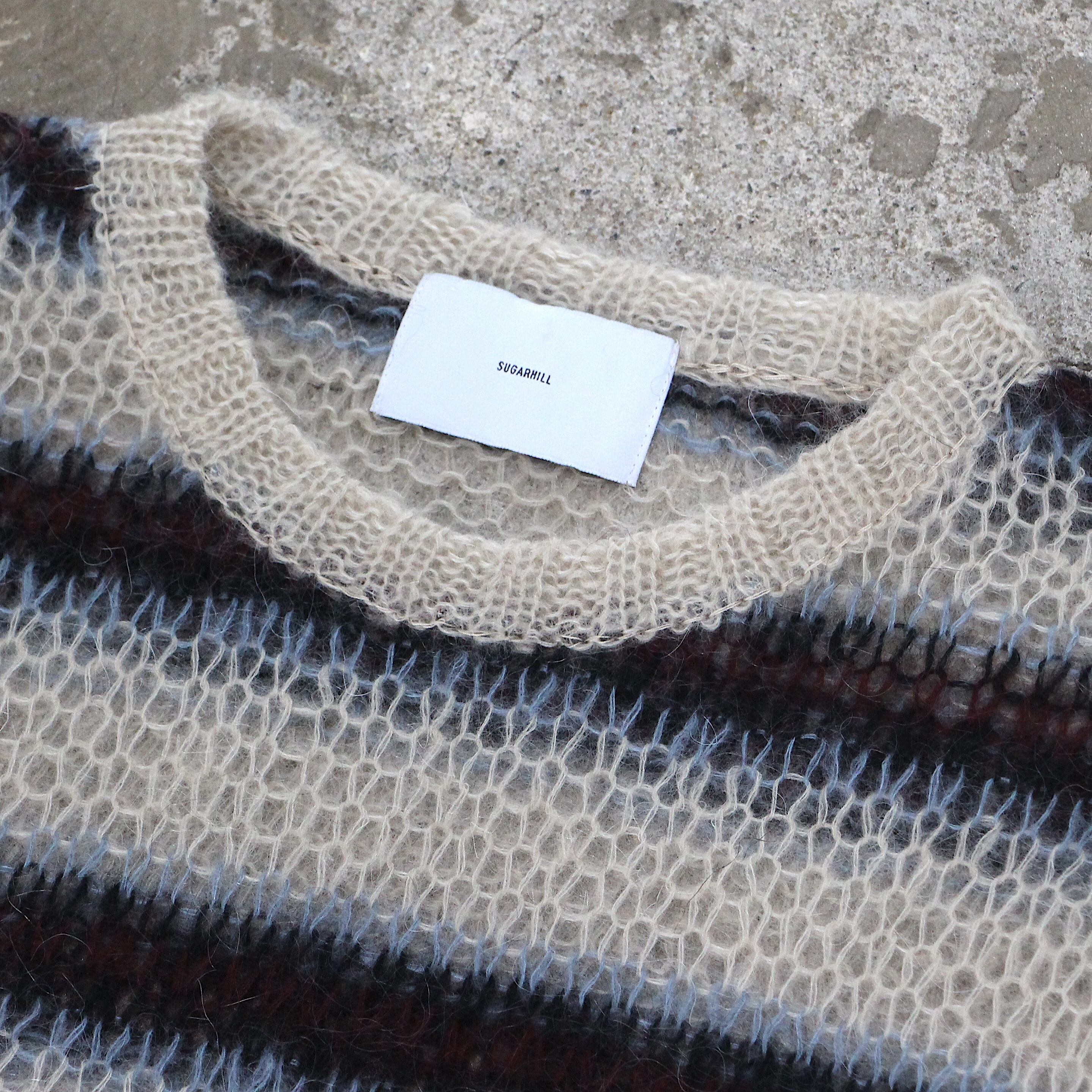 SUGARHILL / MOHAIR STRIPE PULLOVER (WINE) | orio online store