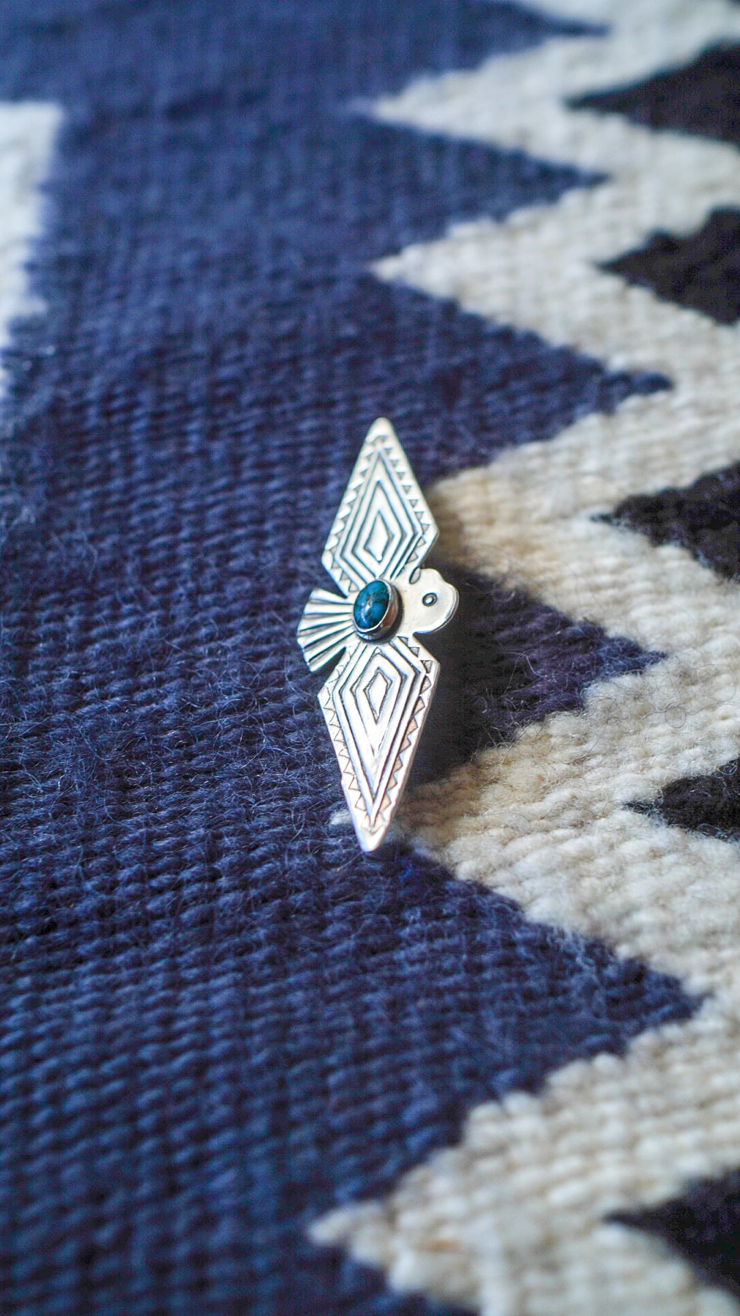 1940-1950s】ナバホ ターコイズ & サンダーバード ピン 《ネイティブ