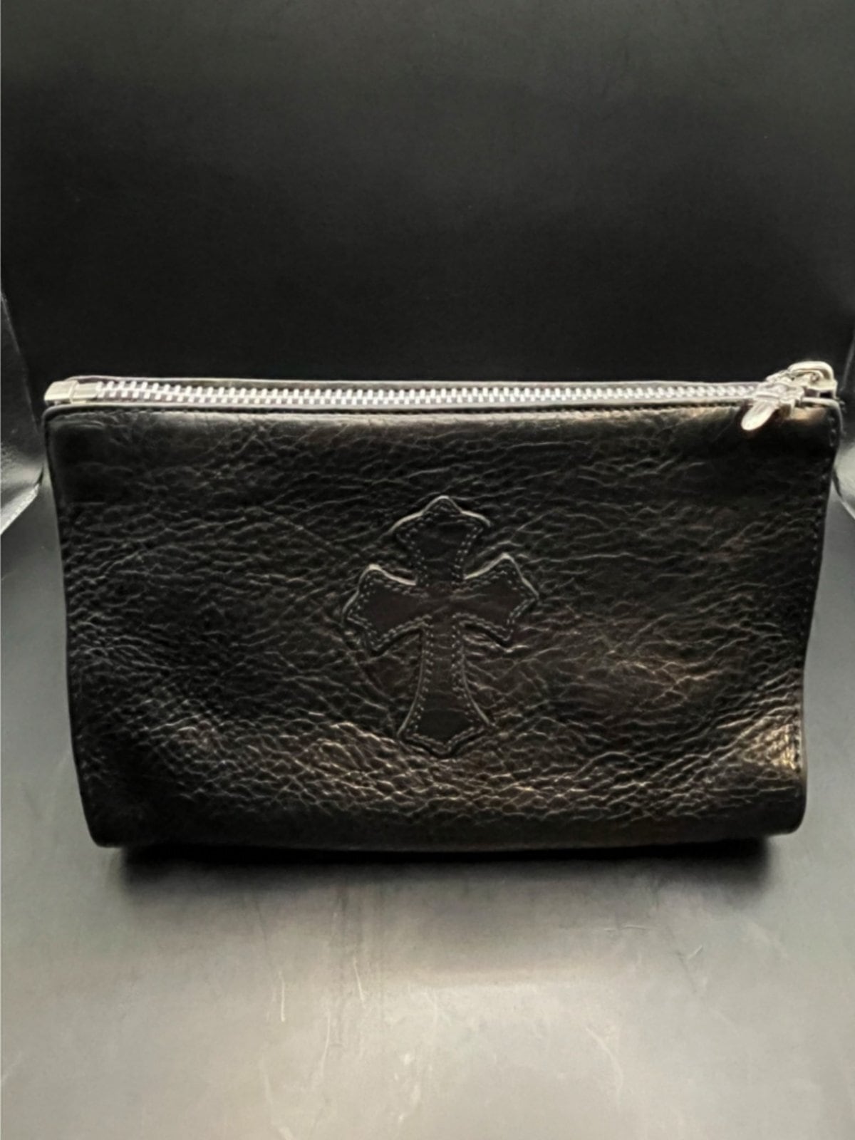 CHROME HEARTS クロムハーツ クロスパッチ レザー コスメポーチ ダガー