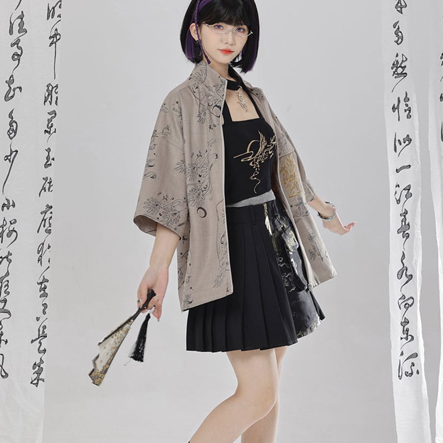 チャイナ風服 キャミソール アクセサリー付き ホルターネック 卿棠