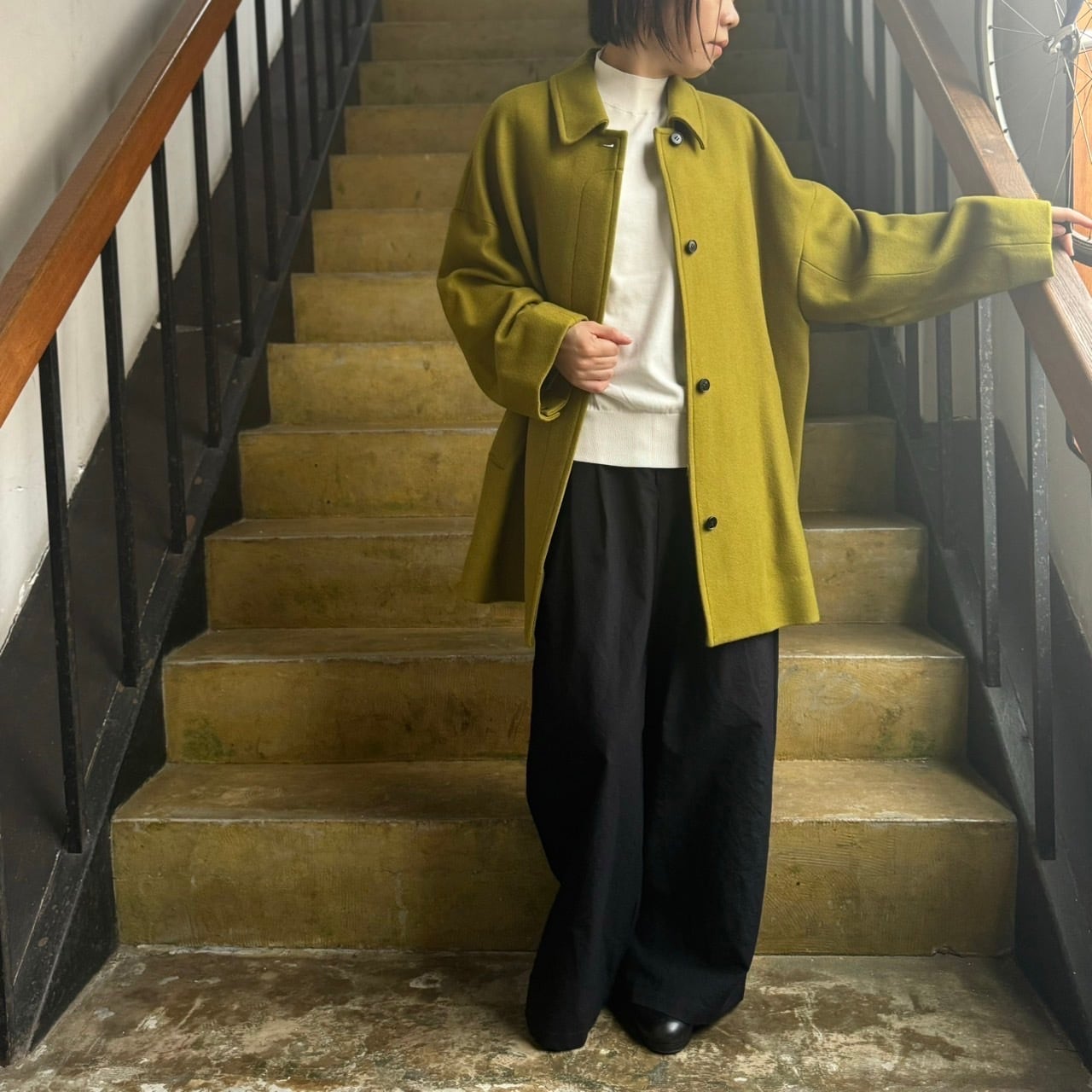 yuni - ウールスーパー100 ミドルレングス ステンコート | clever elephant