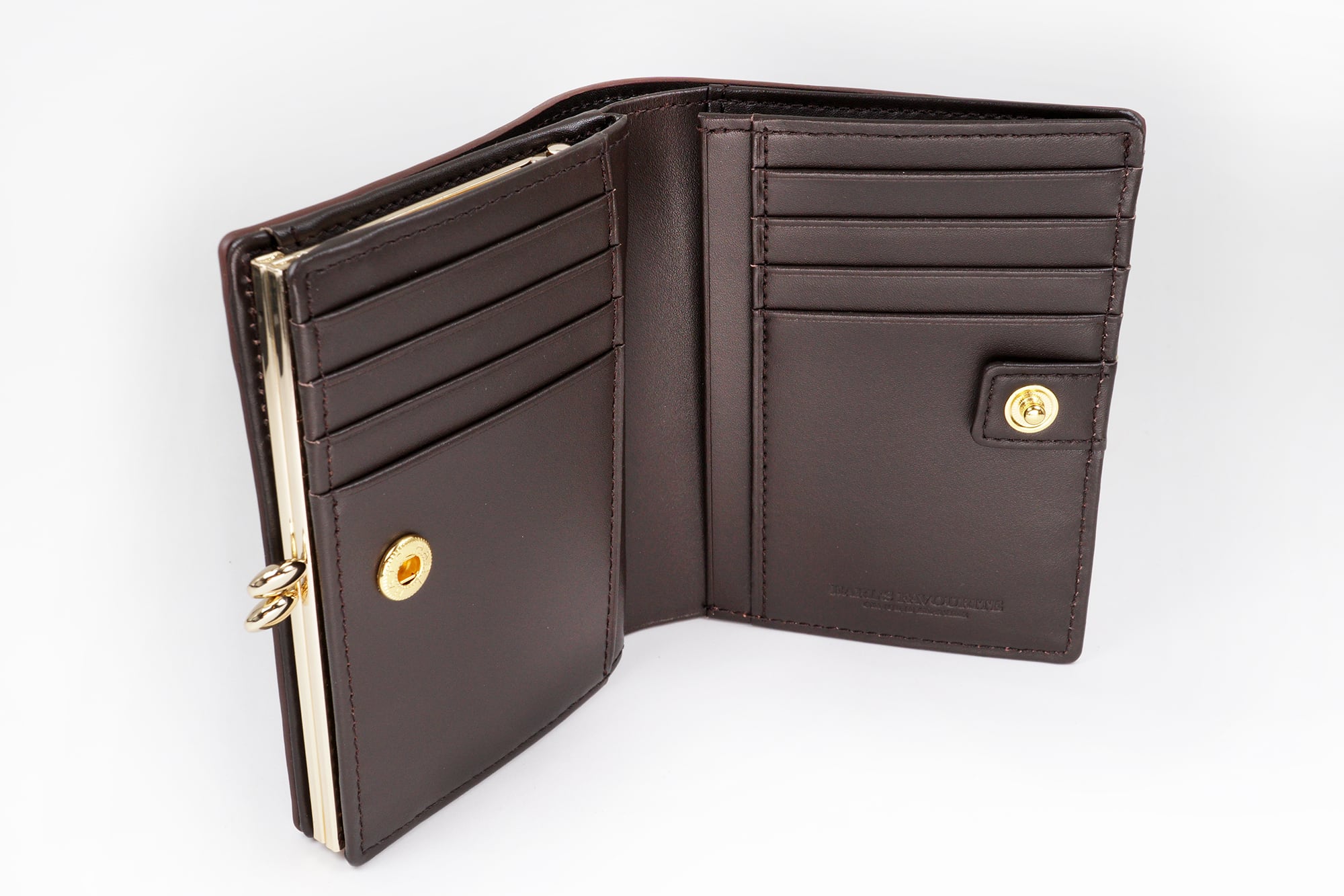 くまちゃんブラウニー2つ折りがま口財布（本革製）／お菓子な革小物