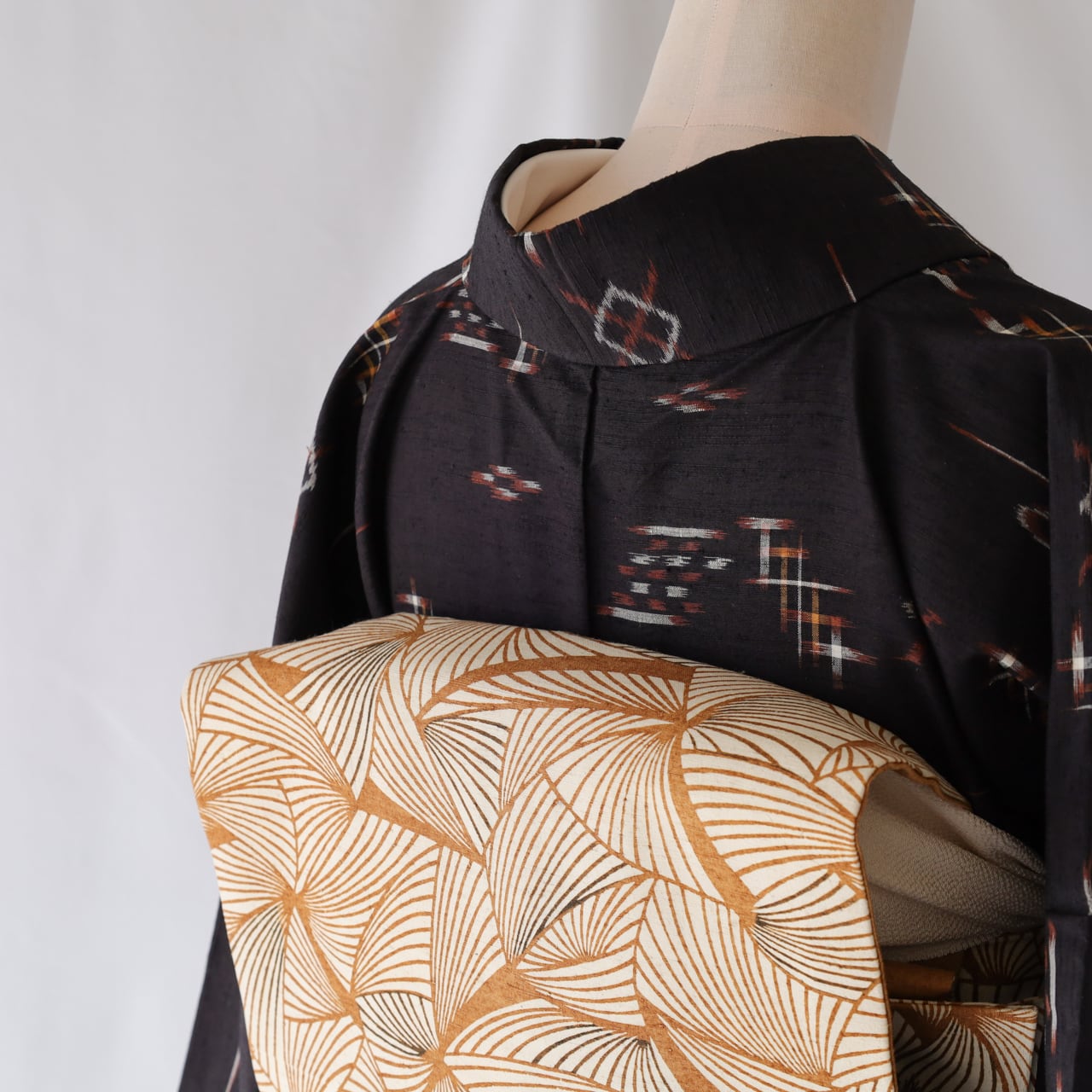 紬地の名古屋帯・江戸紅型／開き仕立て | SELECT KIMONO 華ふじ