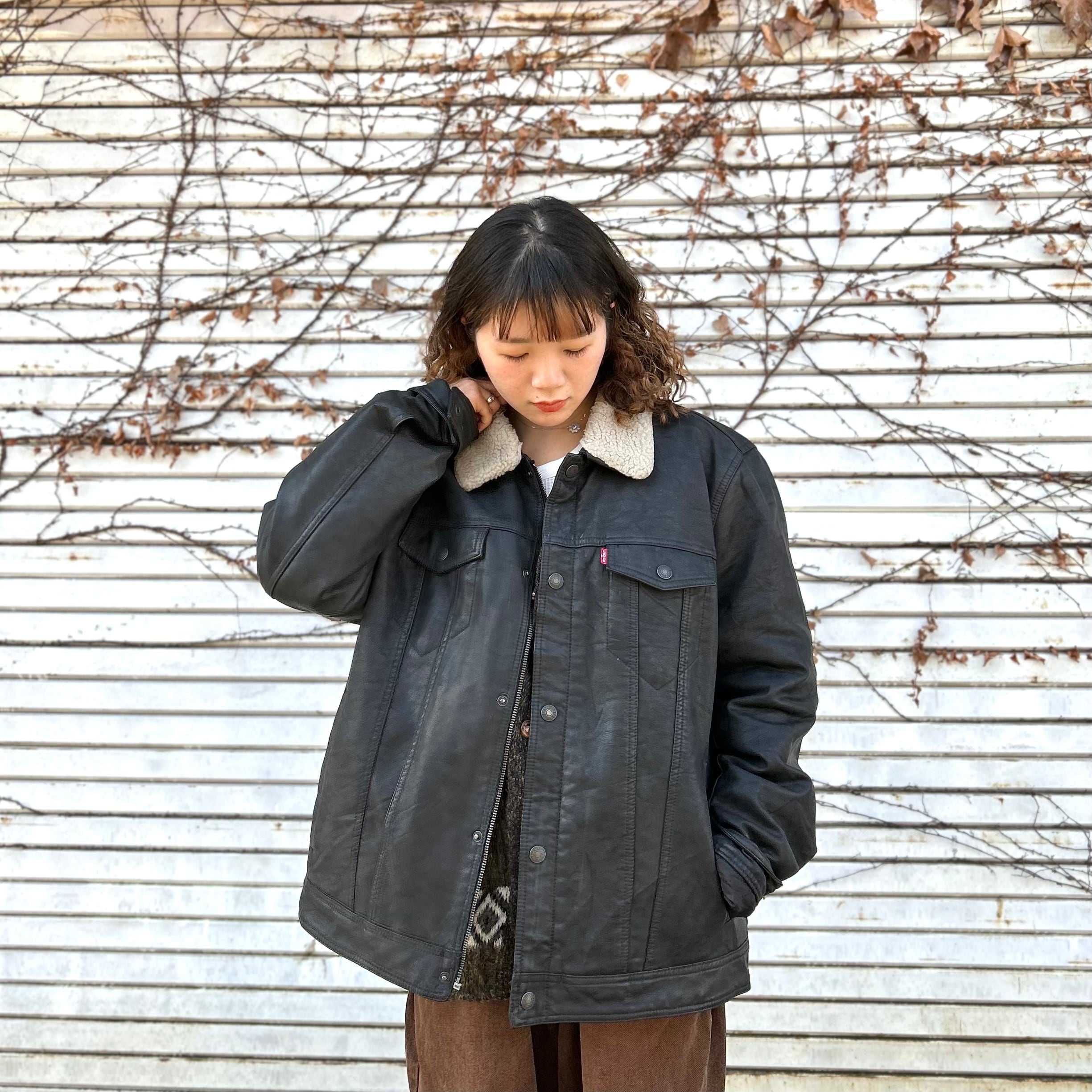 XL』Levi's リーバイス レザージャケット フェイクレザー トラッカー