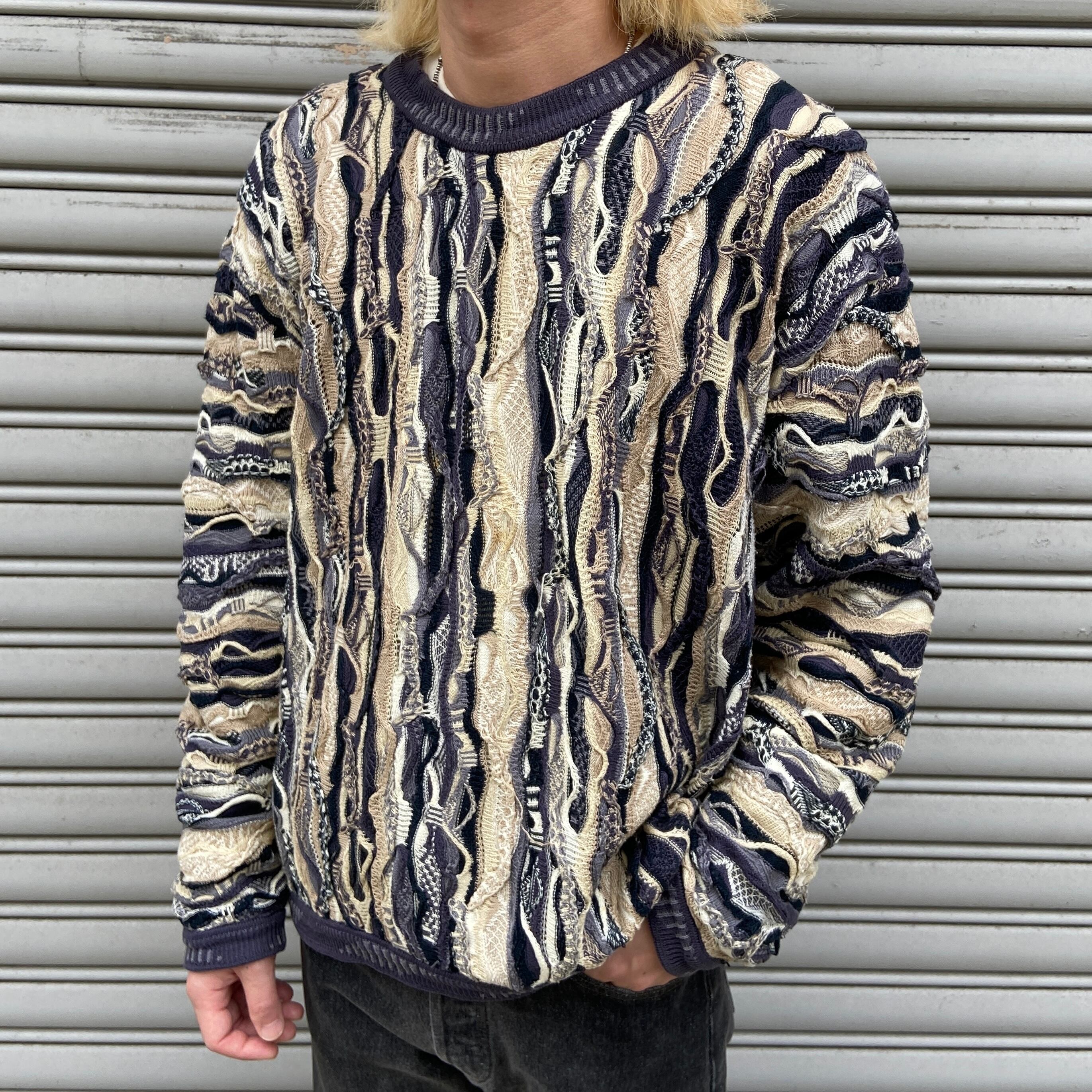 90s COOGI クージー オーストラリア製 総柄3Dニット L | 古着屋 Uan