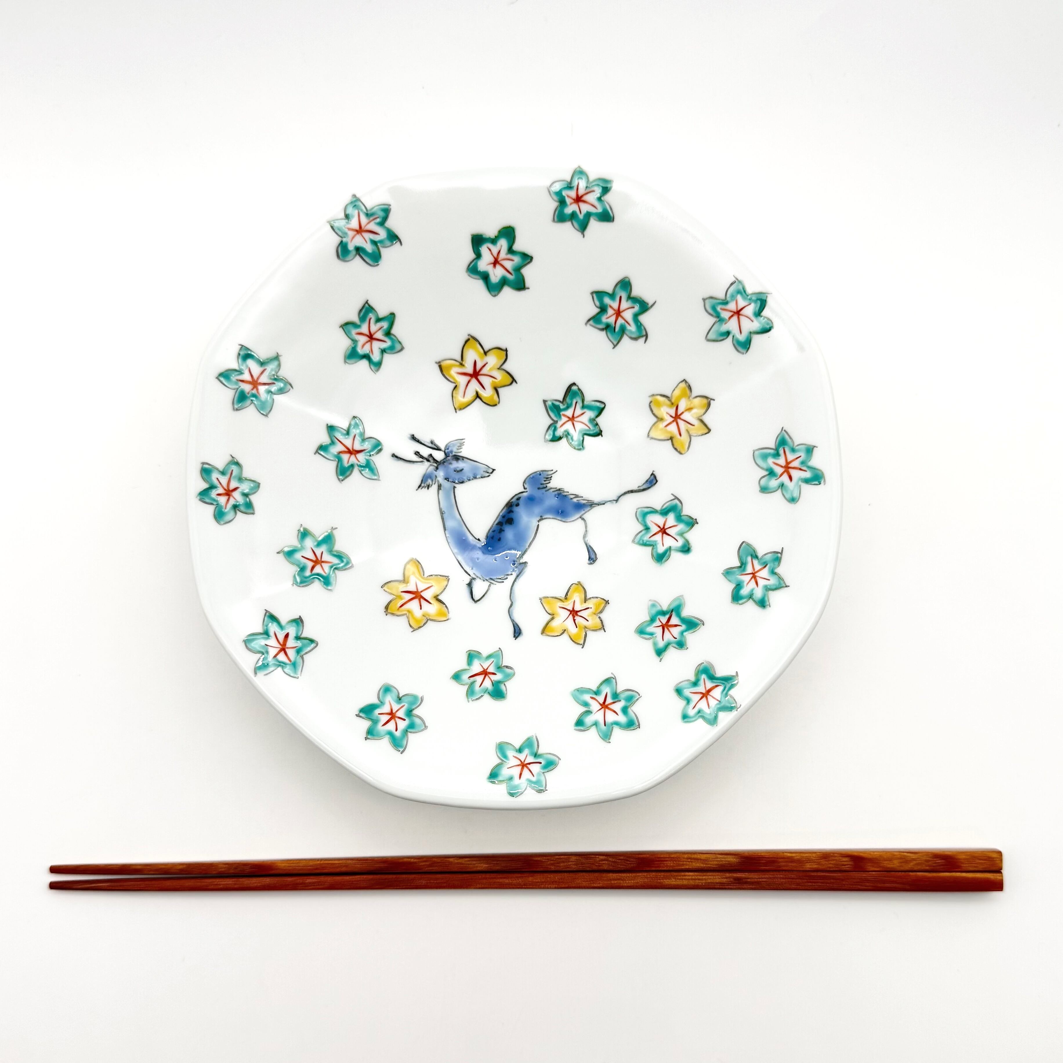 鹿もみじ 八角反銘々皿 | 24to3［西富陶磁器オンラインストア 有田焼