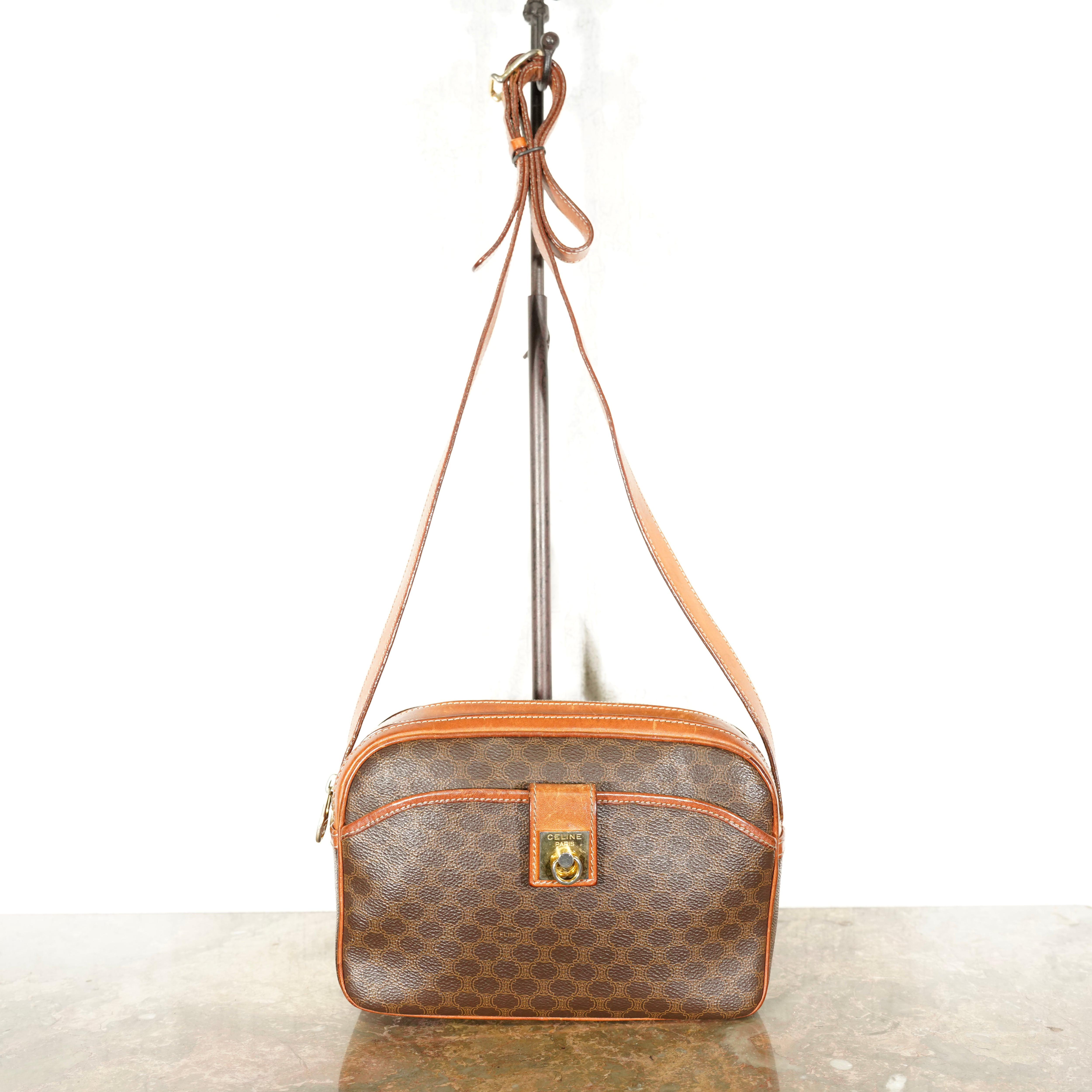 オールドセリーヌ マカダム柄 ショルダーバッグ ヴィンテージ CELINE