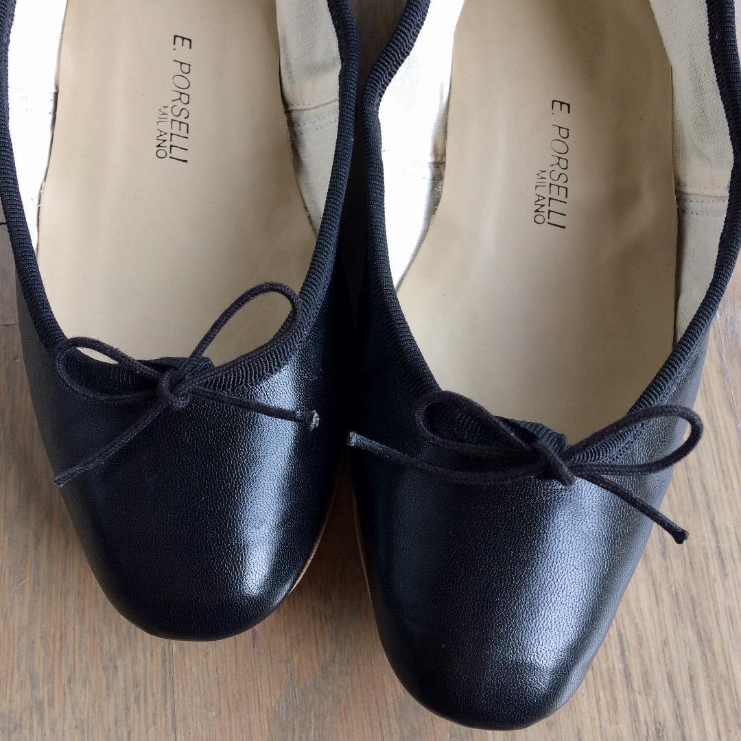 ポルセリ ブラック バレエシューズ No.02 Nero | porsellina
