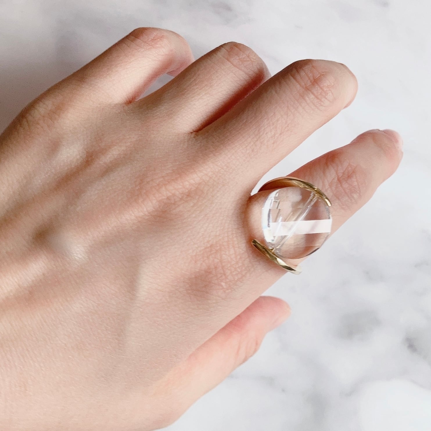 透明な湖の水面ガラスリング | 【Akaneiro】Tokyo