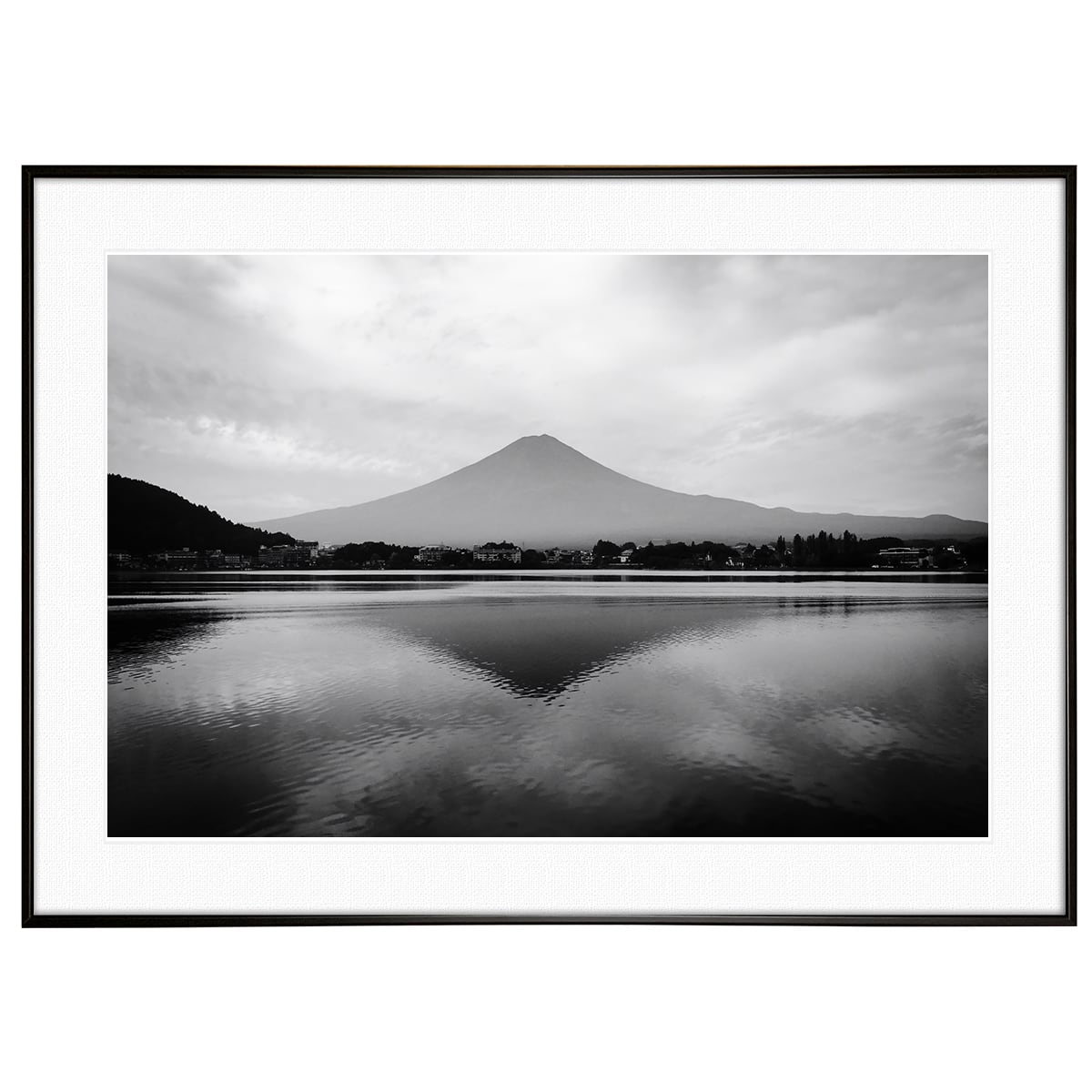 日本写真 山梨県河口湖からの富士山 インテリア モノクロアート