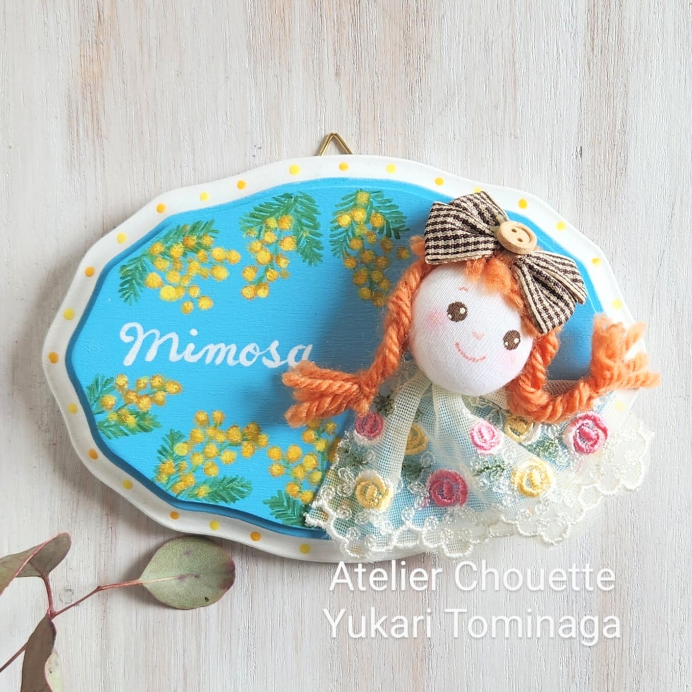 トールペイント 可愛い女の子 2体セット カントリー雑貨 置物