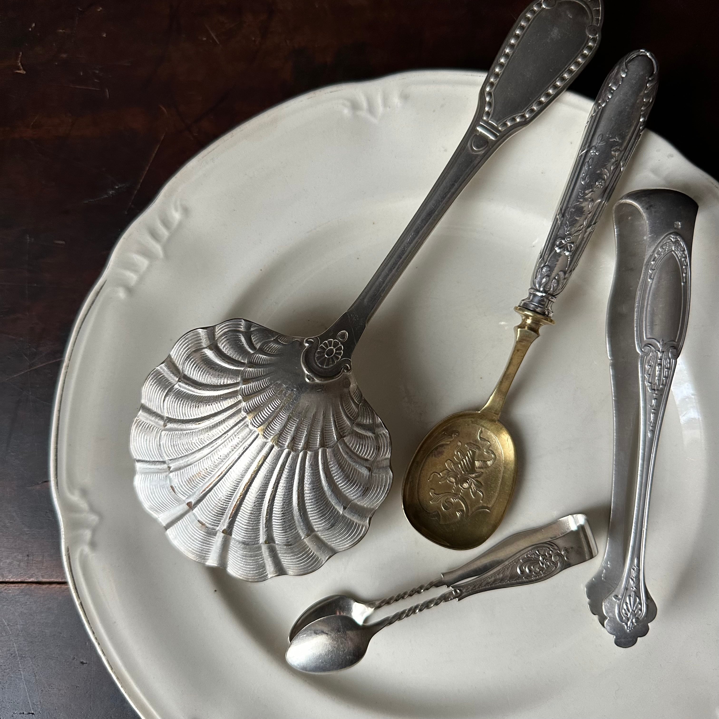 ミニシュガートング シルバープレート / フランスアンティーク