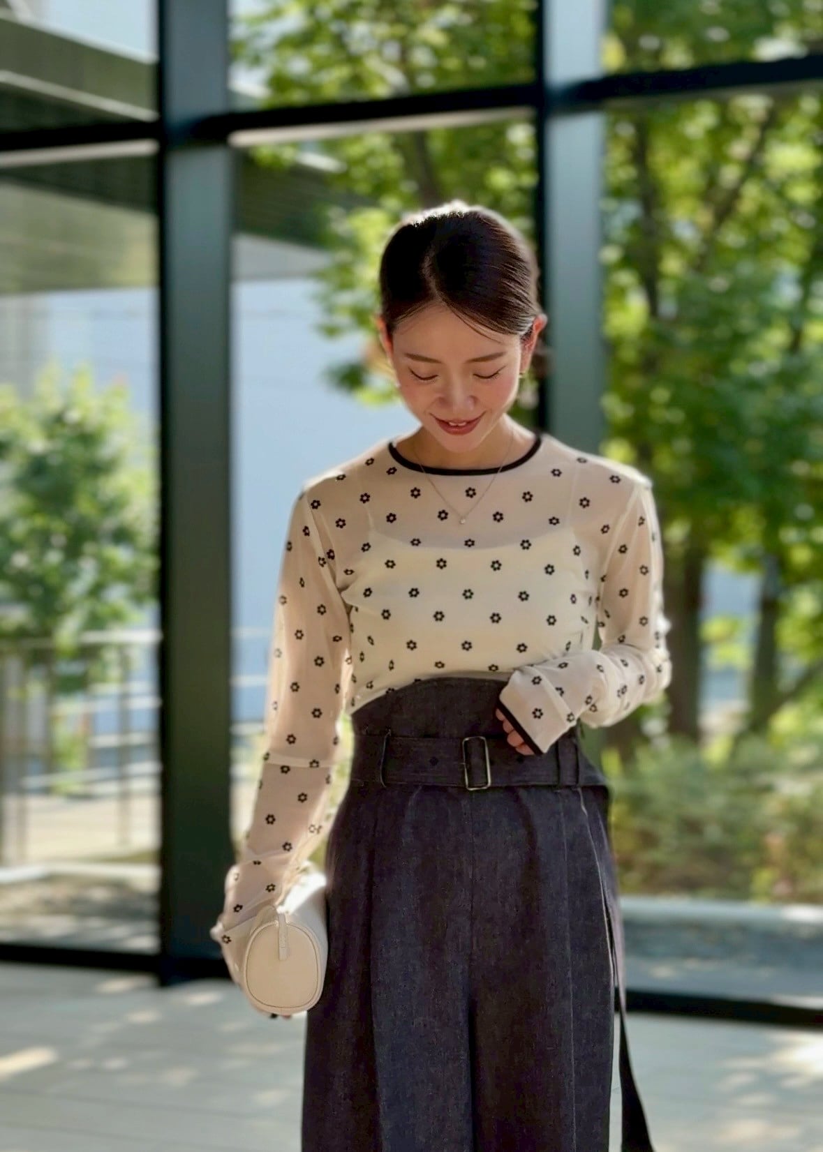 予約】sheer crew tops 