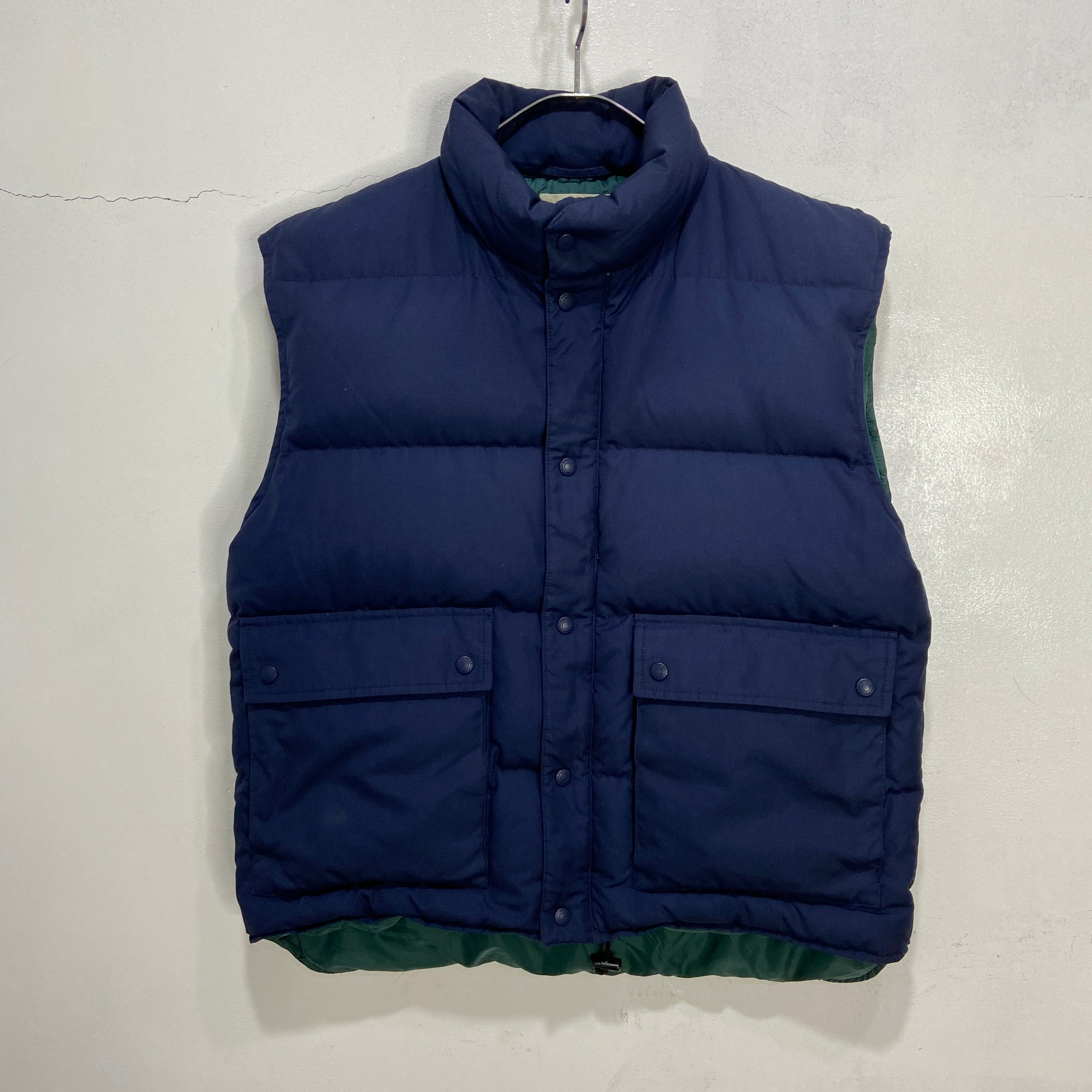 90s EddieBauer エディーバウアー グースダウンベスト ネイビー L