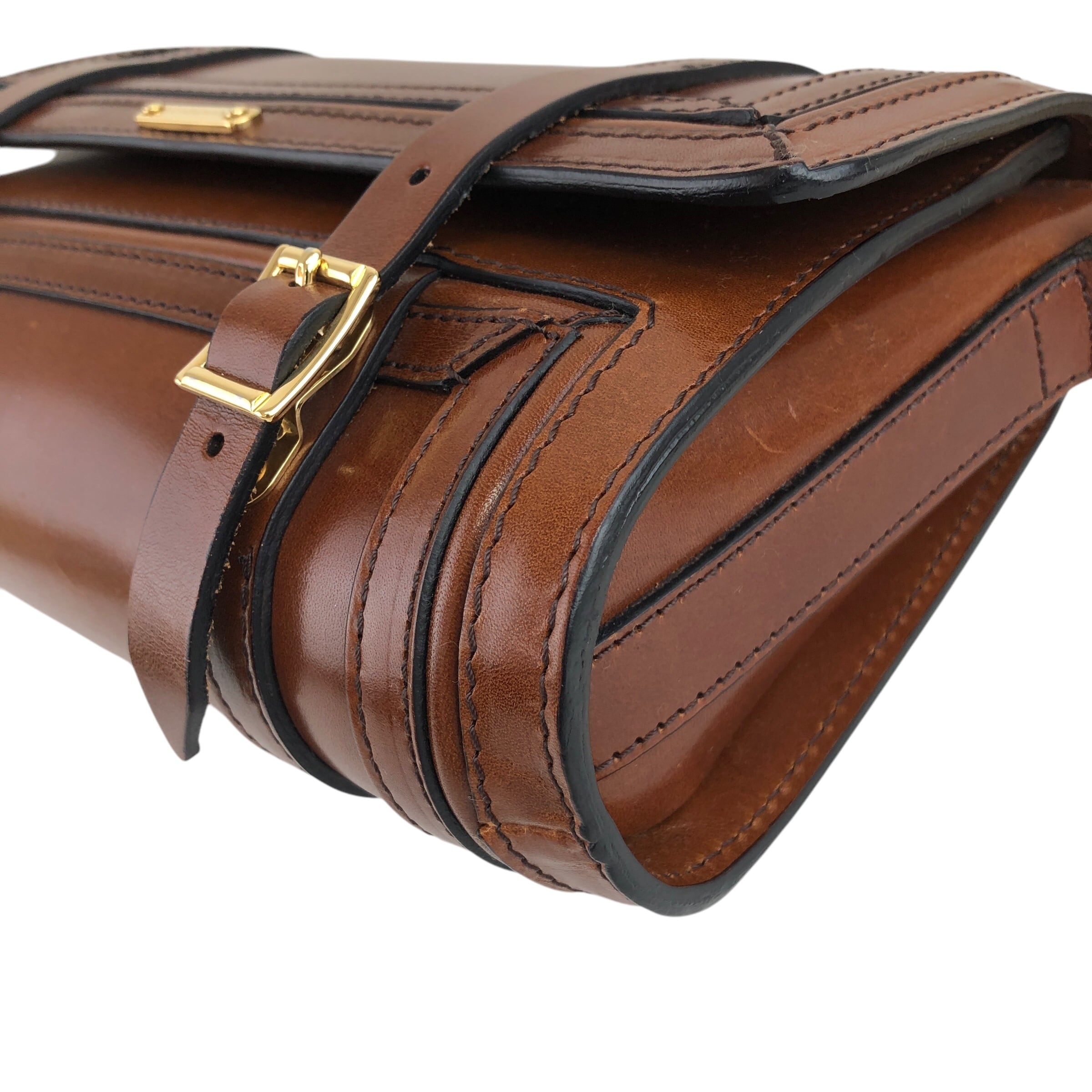 BURBERRY バーバリー ショルダーバッグ ブラウン ロゴ レザー vintage