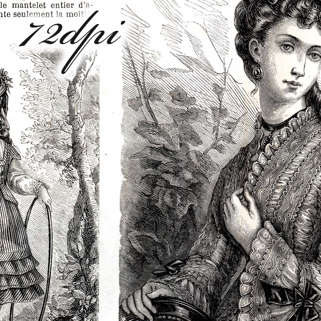 印刷用350dpiデータ】1873 フランスファッション誌『 La Mode