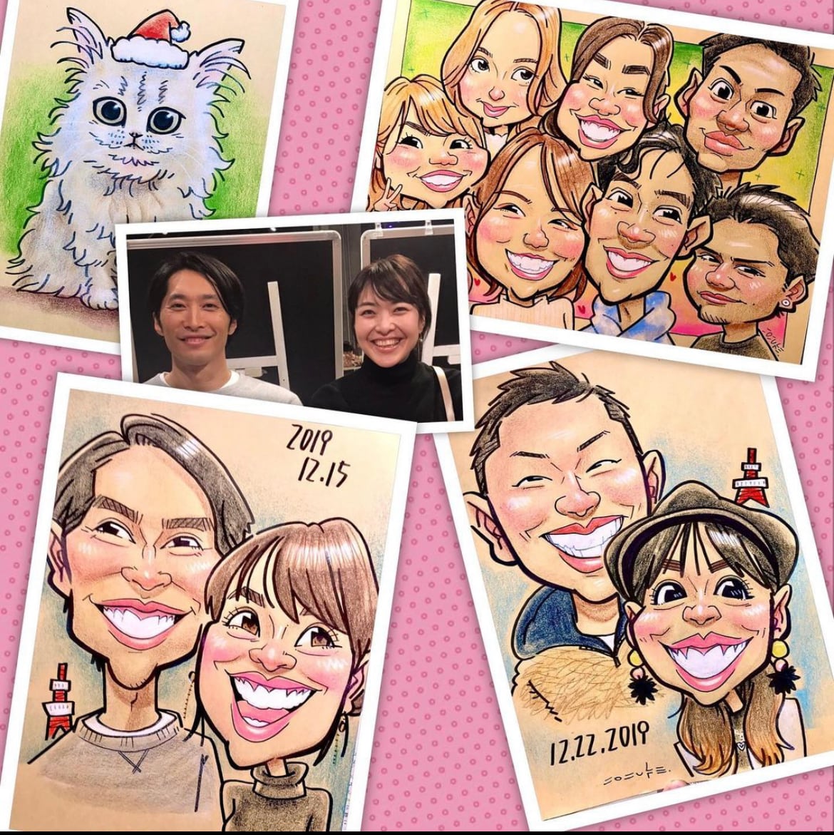 似顔絵3名さま | 似顔絵 studio DO-NUTS