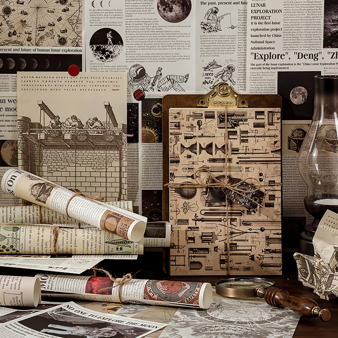 在庫限り】L36 新聞風 素材紙 紙もの 全8種 20枚 大判 レトロ