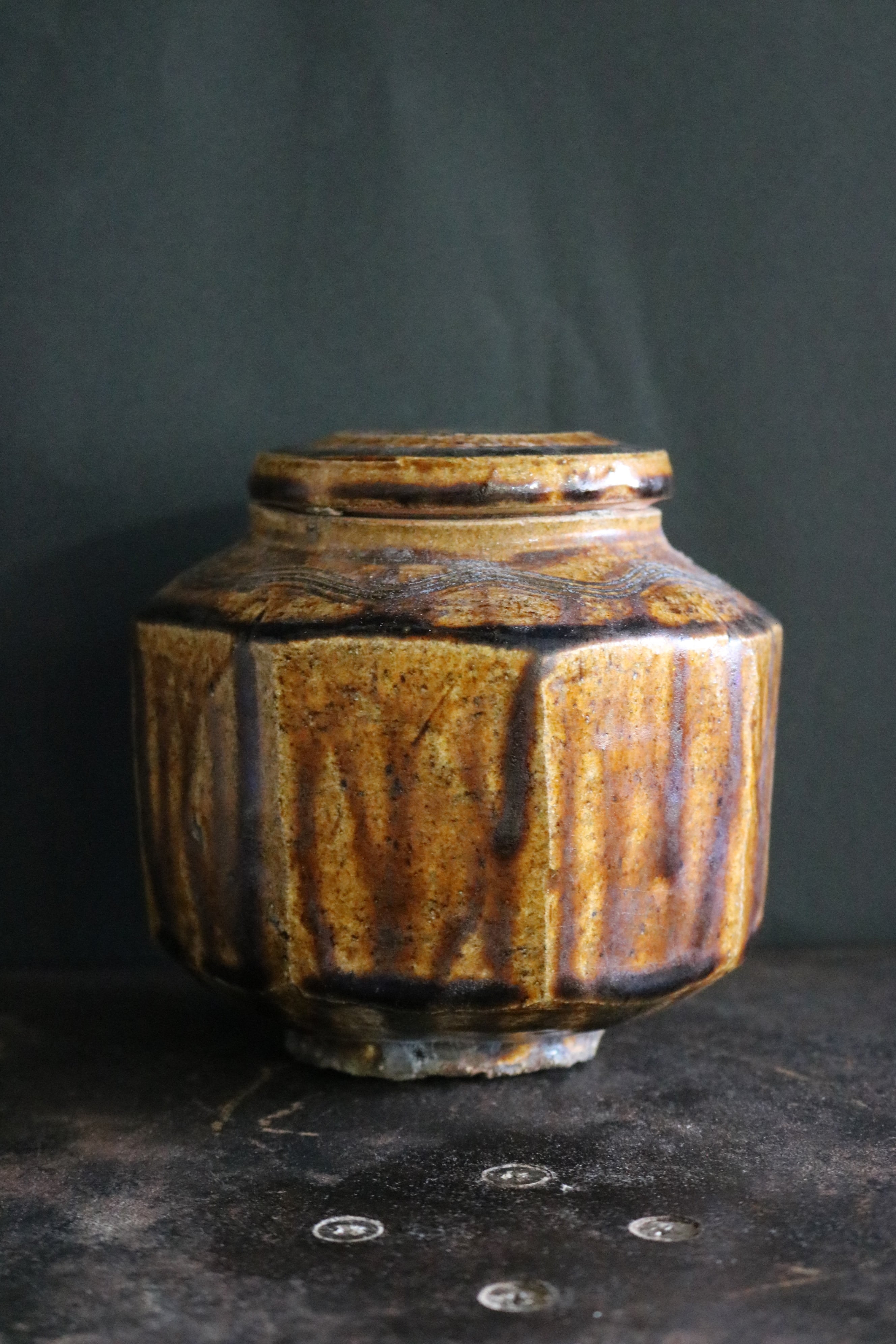 李朝 飴釉面取壺 | zakka ひぐらし