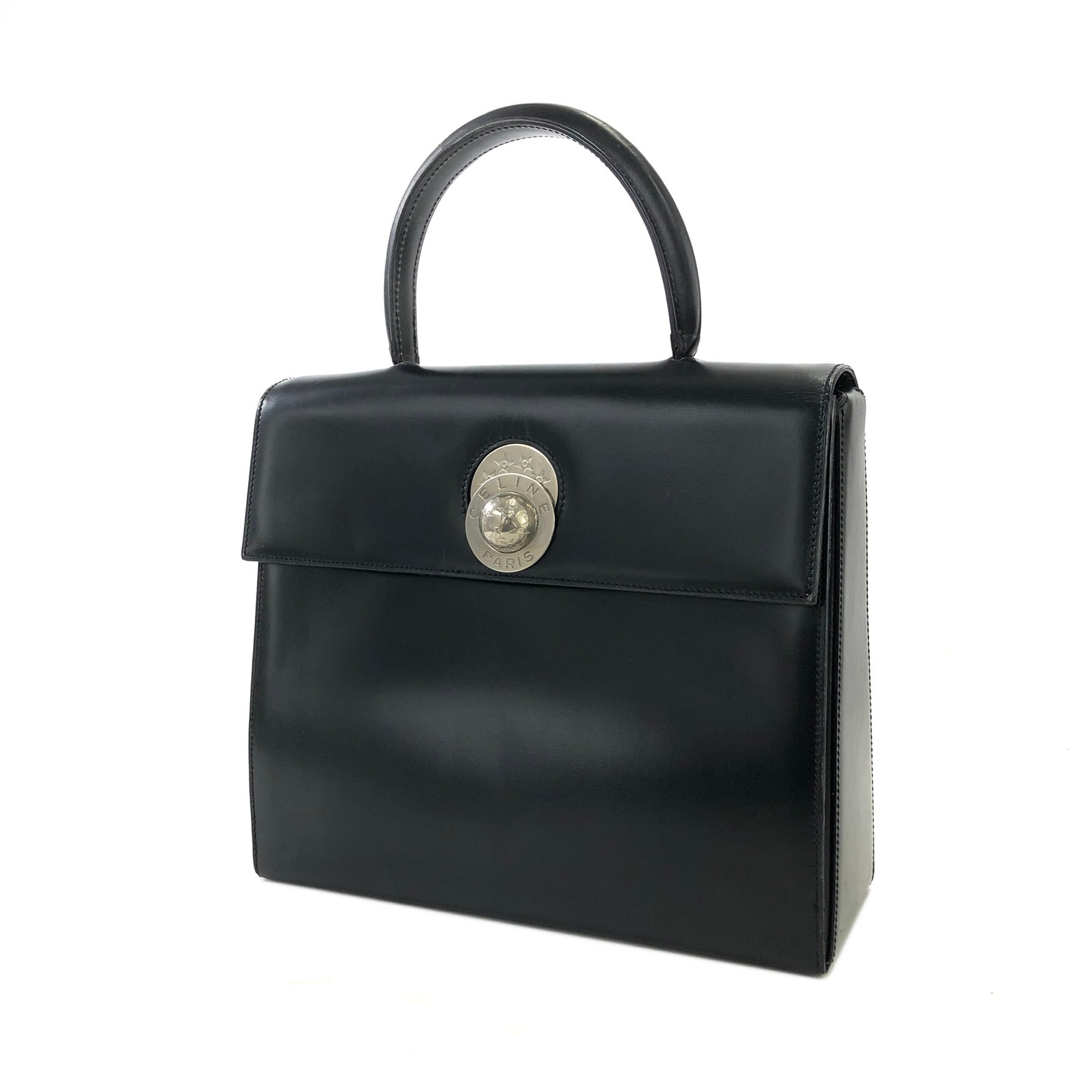 CELINE セリーヌ スターボール レザー トップハンドル ハンドバッグ