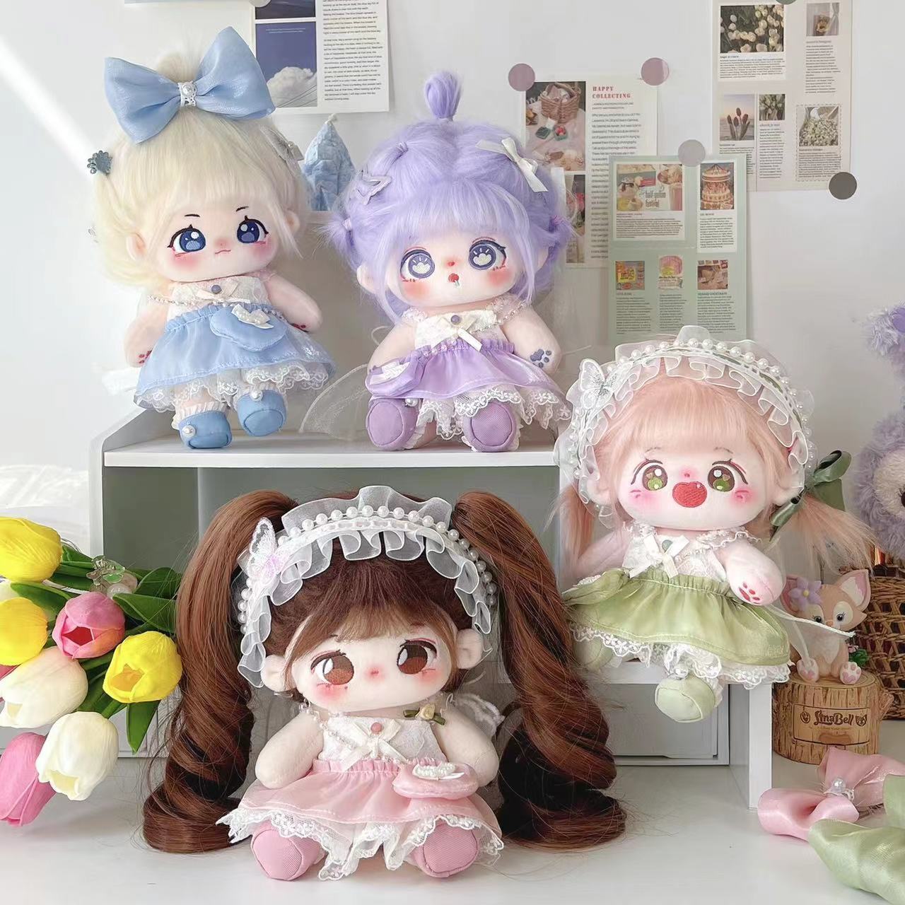 6セット 20cm 着せ替えぬいぐるみ用服 コスチューム 春の物語