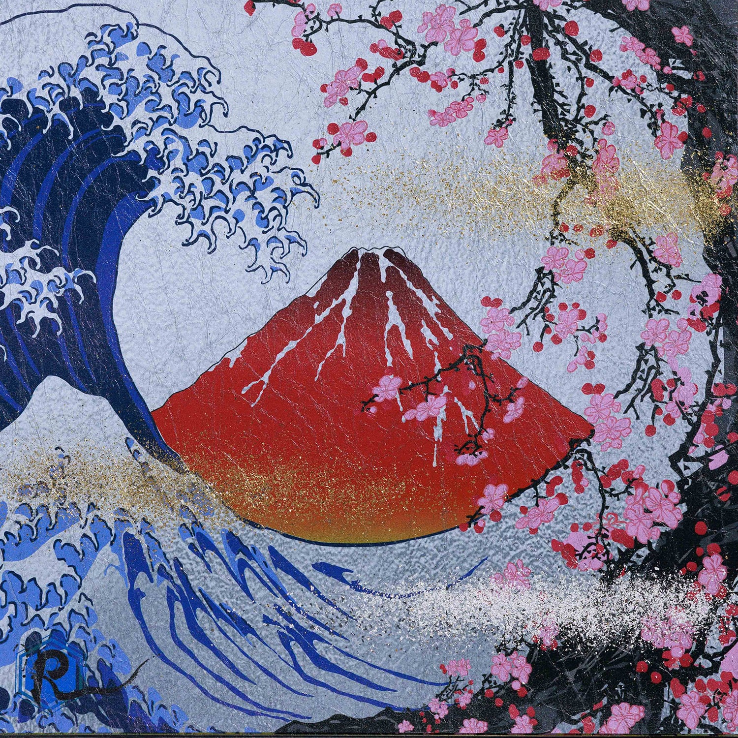 アートパネル「富嶽三十六景/雪桜（銀）」 | riseofficial