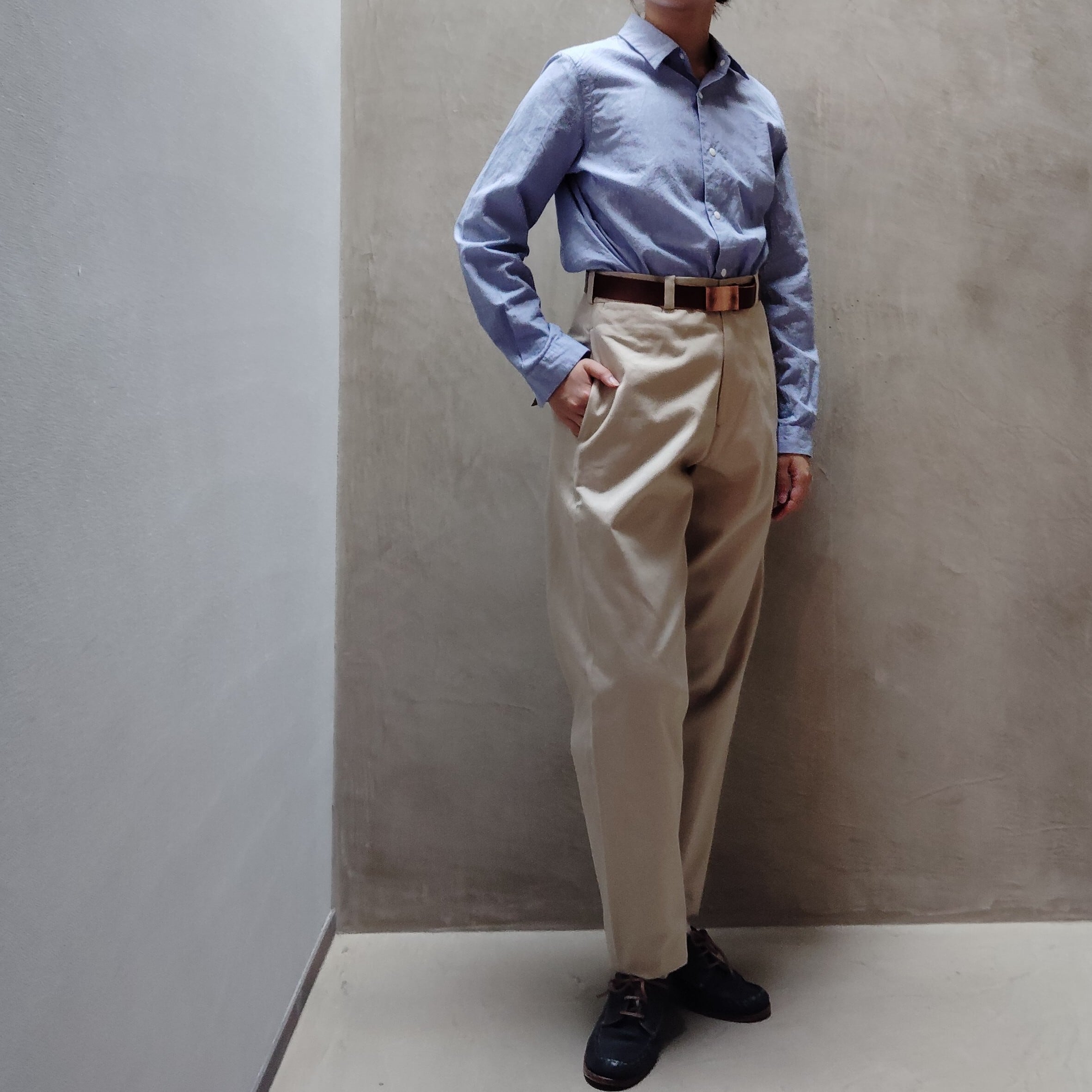 YAECA チノ ワイドテーパード ベージュ #61607 | Routes*Roots