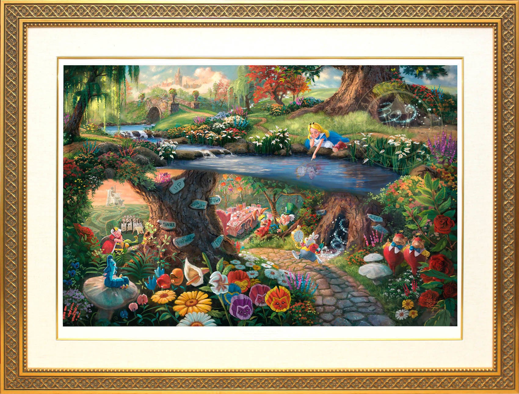 ディズニー絵画「不思議の国のアリス」作品証明書 展示用フック付