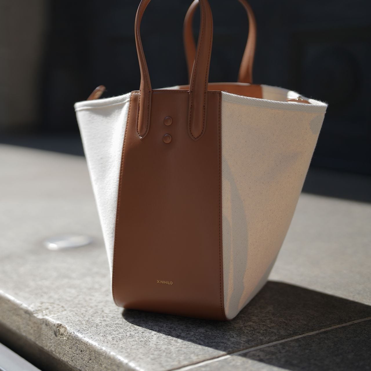 エックスニヒロ(X NIHILO) レザー＆キャンバストートバケットバッグ