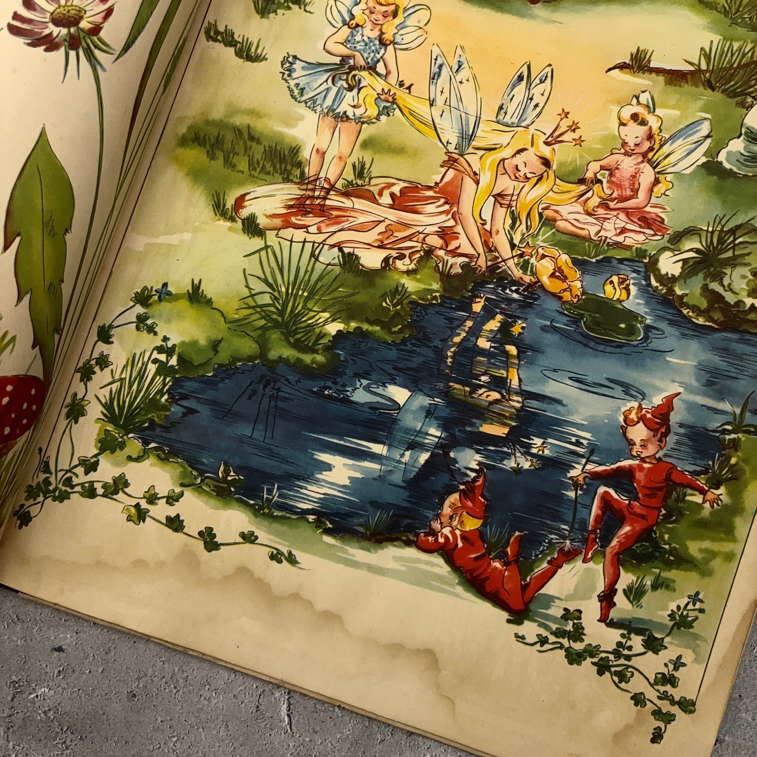 希少なとても大きな妖精本｡ 妖精の国の一日 1940年代 スウェーデン出版