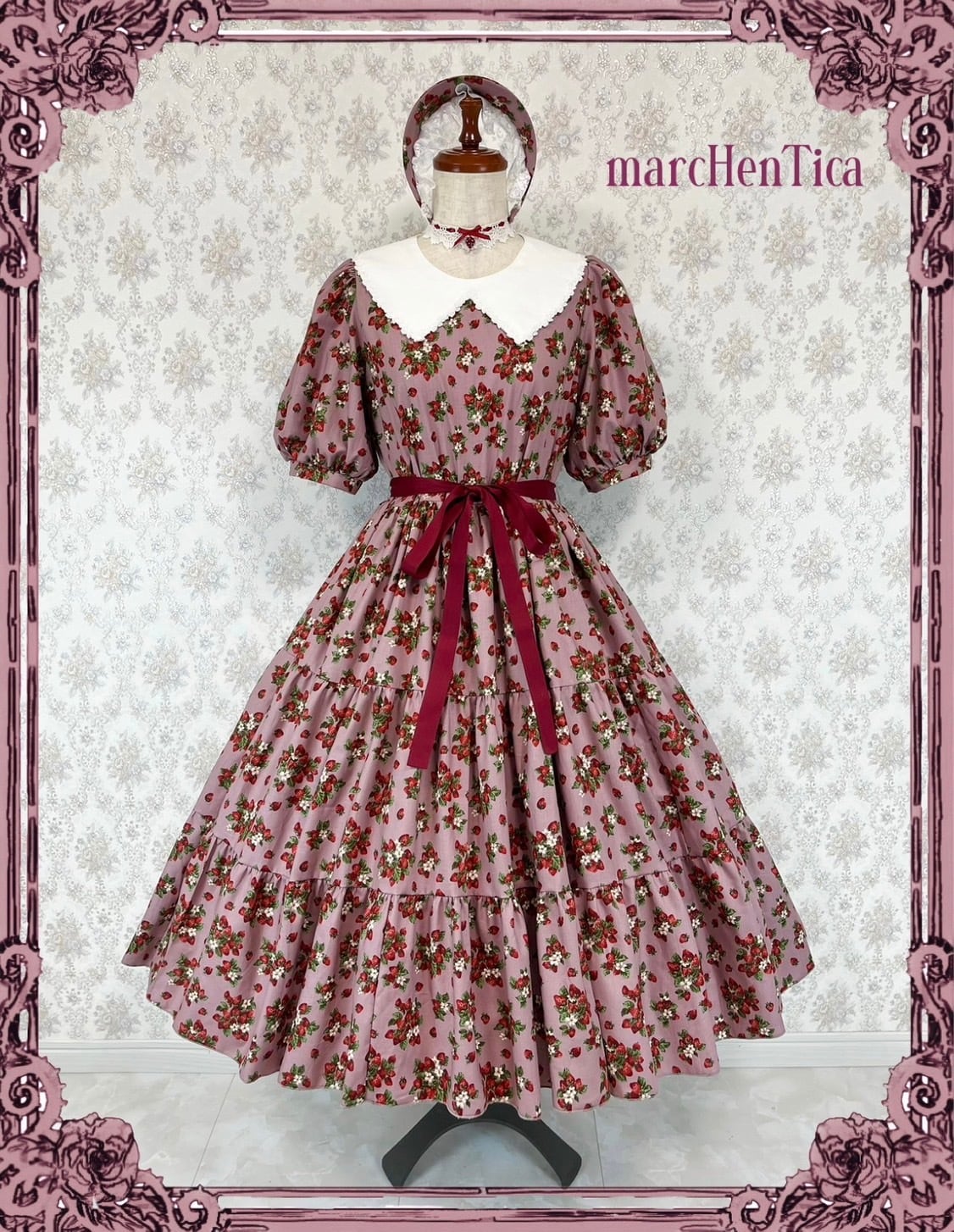 marcHenTica メルヘンティカ ストロベリーバスケットワンピース ピンク