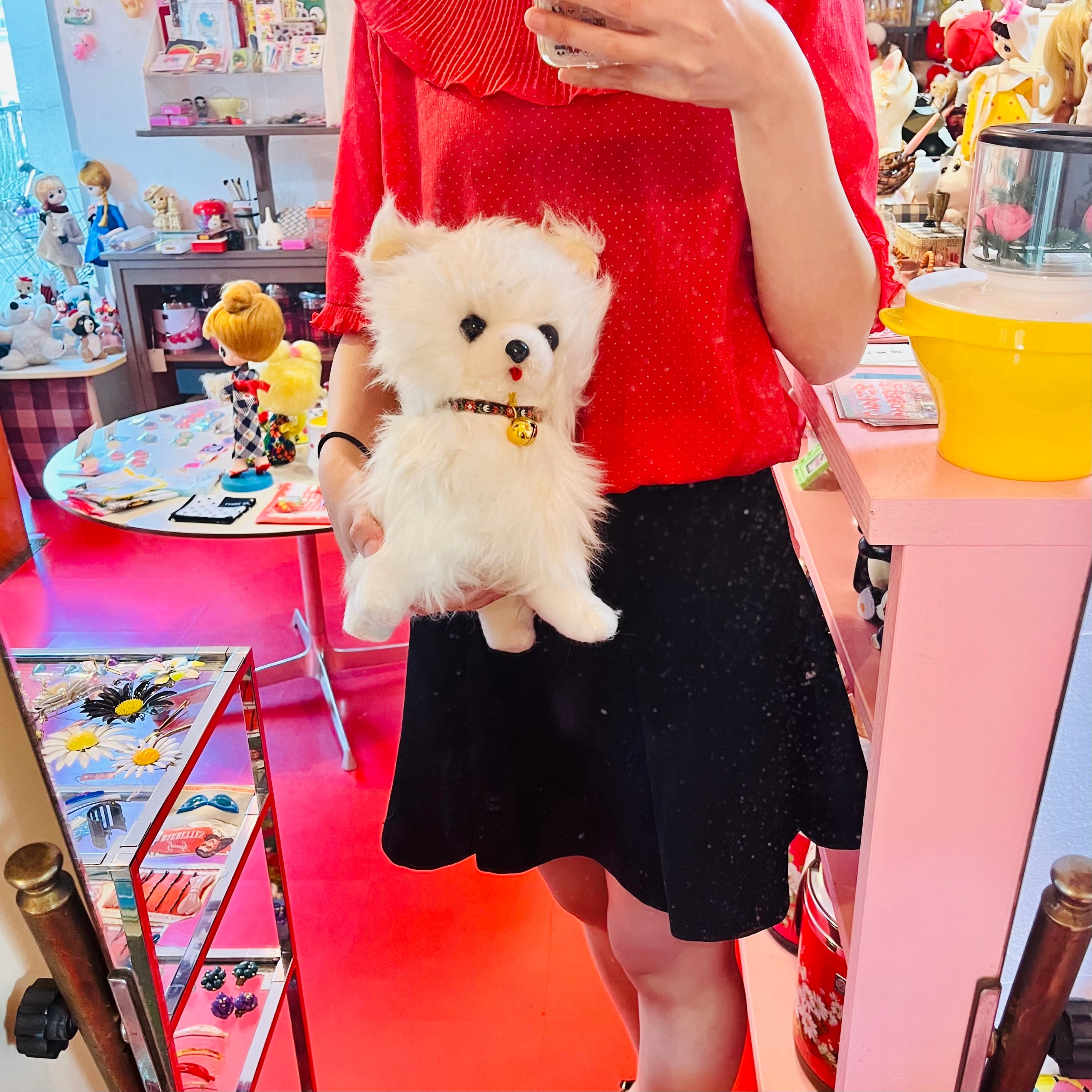 犬のぬいぐるみ お手入れわんちゃん ポメラニアン 昭和レトロ | 春眠雑貨店