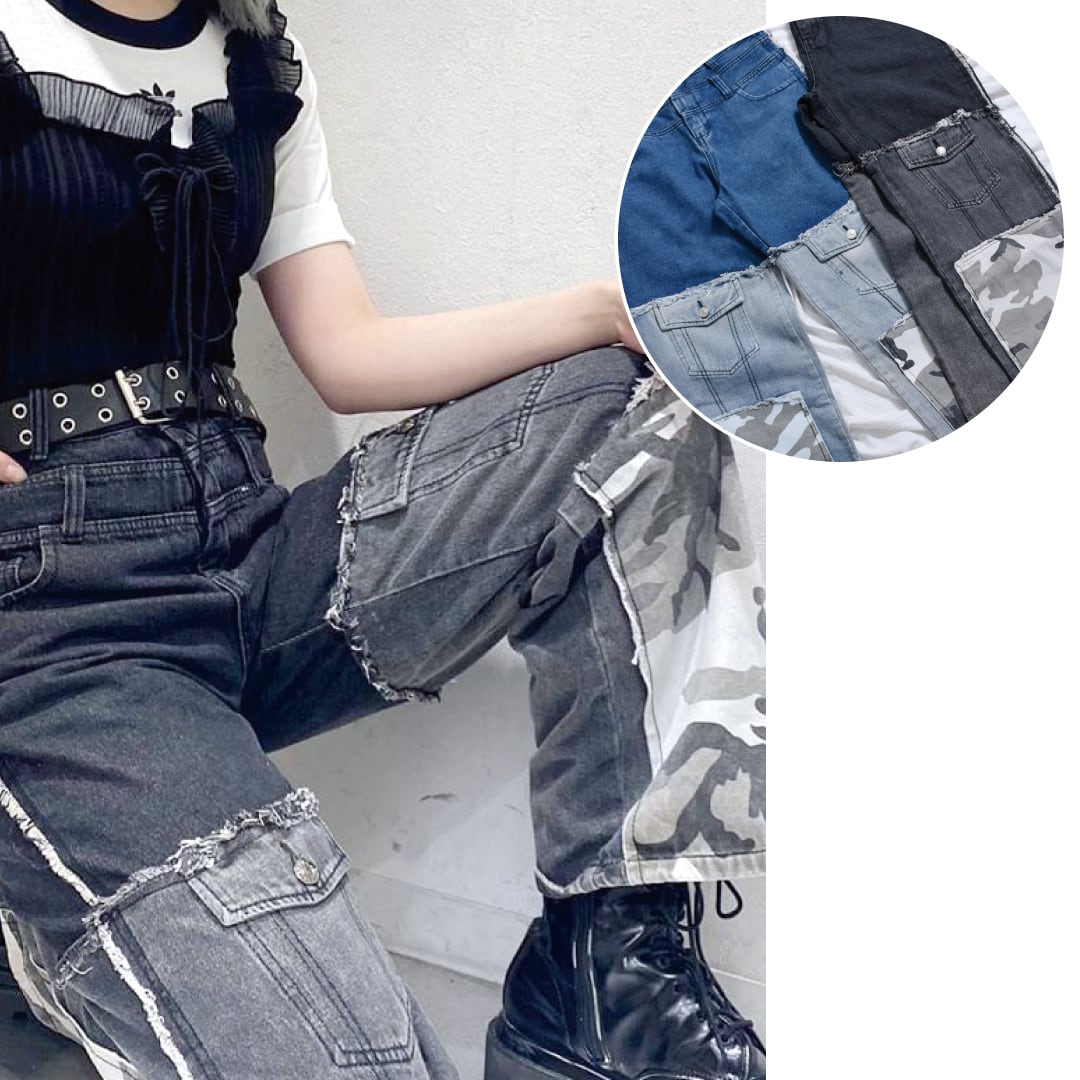 50%OFF】デニム×カモフラ ドッキングデニム | VOLCAN&APHRODITE
