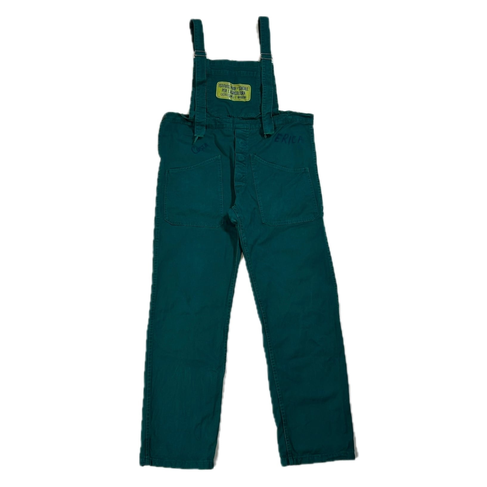 10401 ヨーロッパサロペット オーバーオール グリーン イタリア語 W37