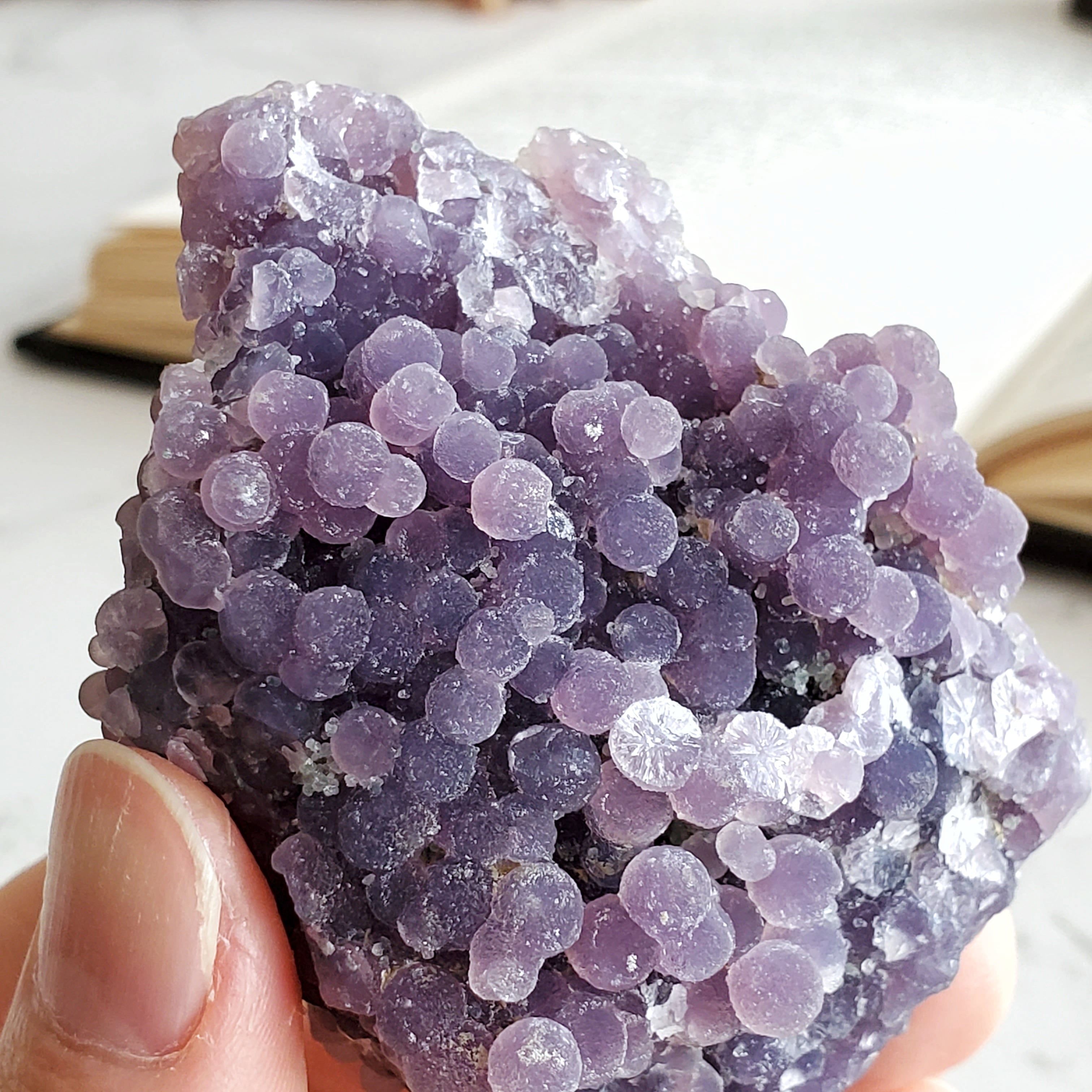 N-18 グレープアゲート 180g グレープカルセドニー 原石 自然石 鉱物 N