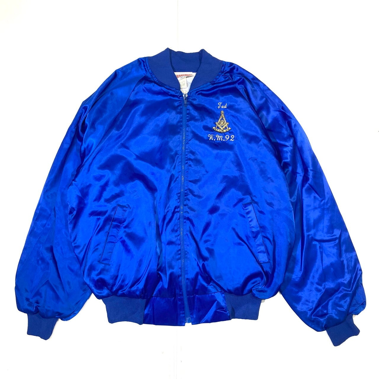 90年代 HARTWELL フリーメーソン 刺繍 ナイロンスタジャン メンズXL