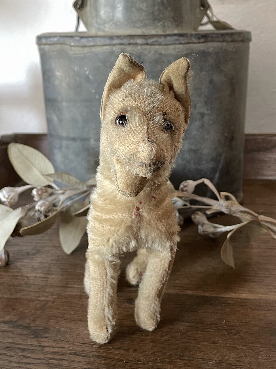 フランスアンティーク 犬 ぬいぐるみ ベージュ dog | Brocante de La