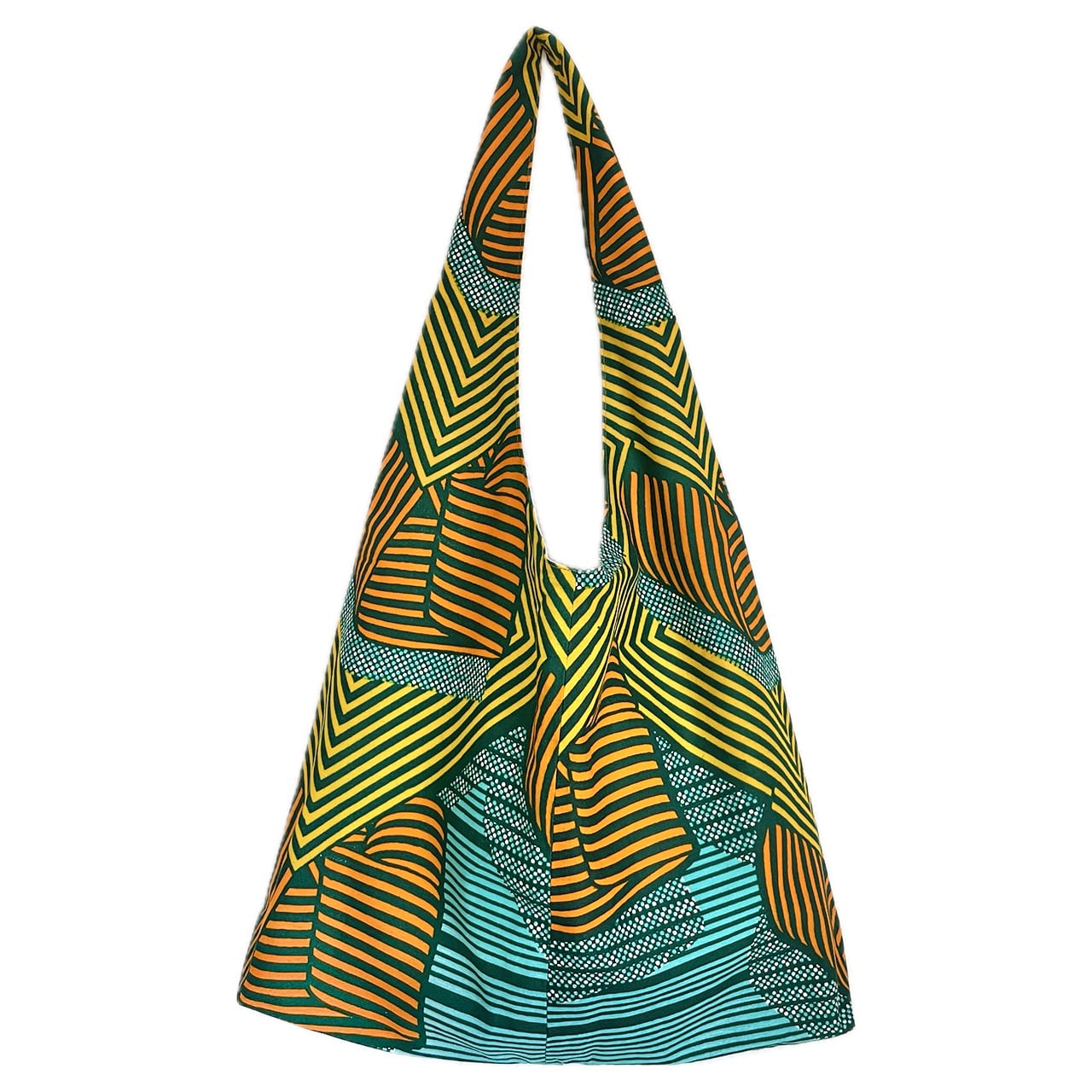 リバーシブルマルシェバッグ サファリ グリーン イエロー オレンジ