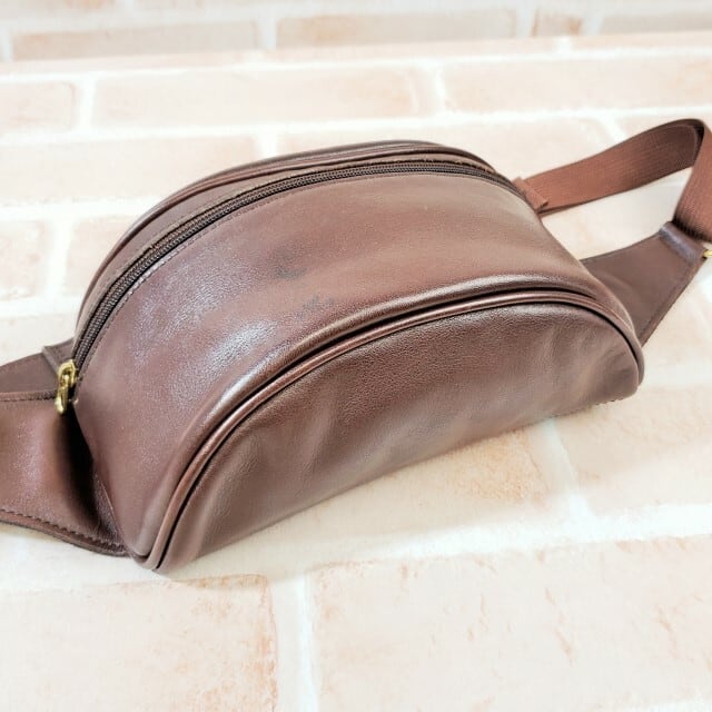 オールドコーチ ☆USA製 レザー ウエストポーチ ブラウン ボディバッグ