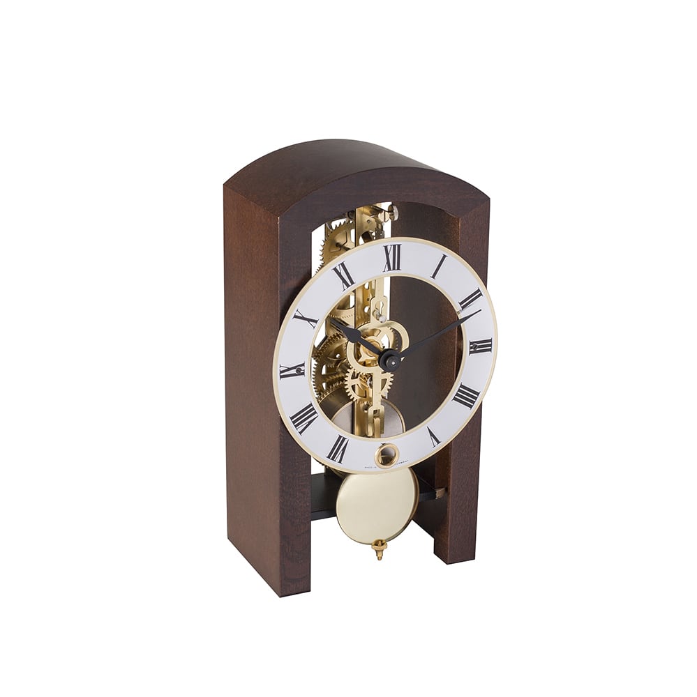 HT-2026】振り子時計 置き時計 機械式 輸入時計 レトロ レッド 木製