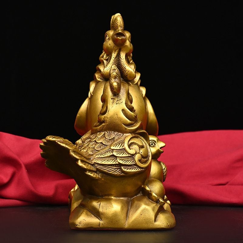 鶏 ニワトリ 家族 置物 オブジェ 風水 金鶏一家 金運 開運 幸運 家族運