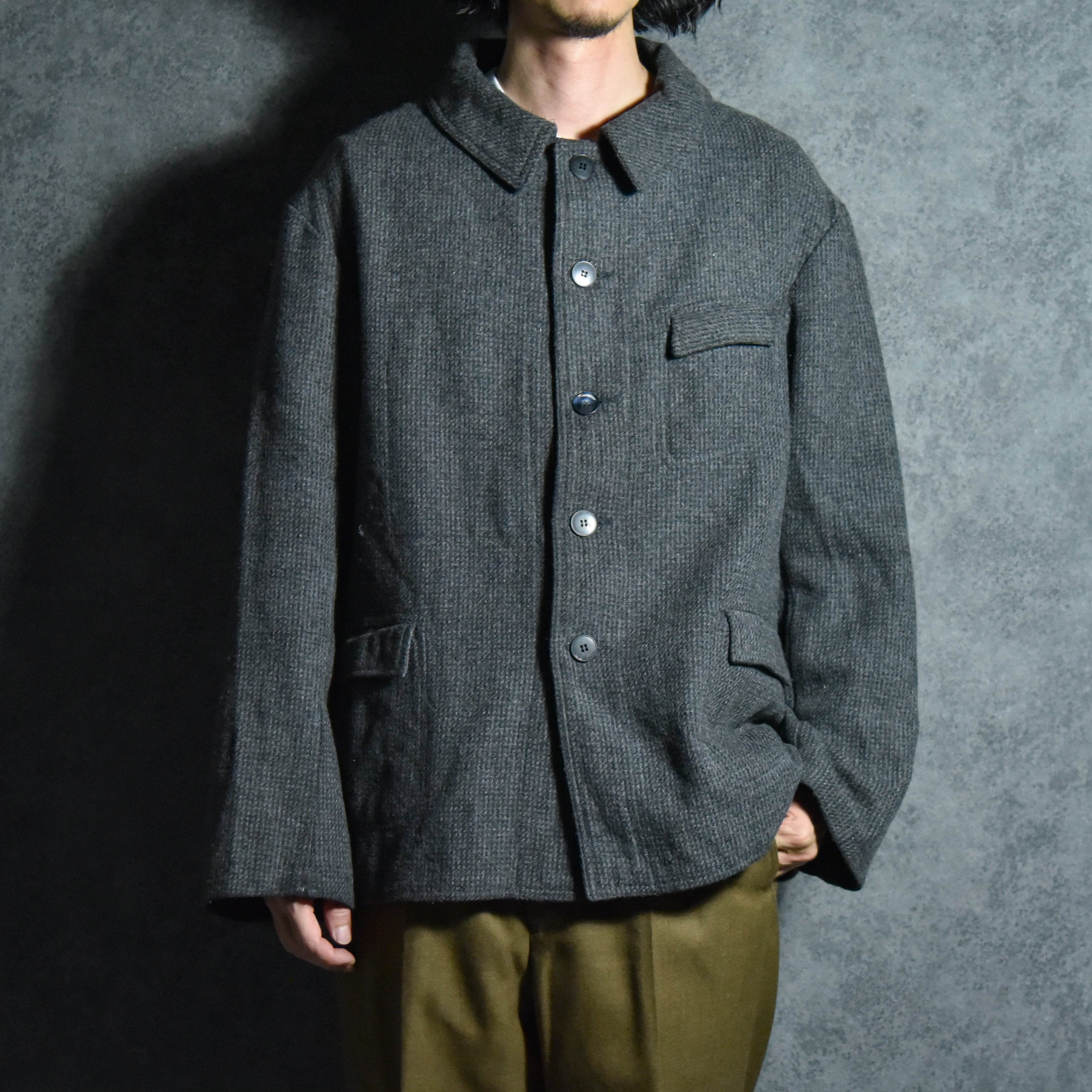 DEAD STOCK】30-40s French Work Wool Tweed Jacket フレンチワーク
